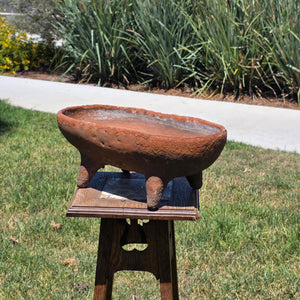 Vintage Rustic Footed Planter Oval Trough Terracotta Clay Succulent Pot 16.5"