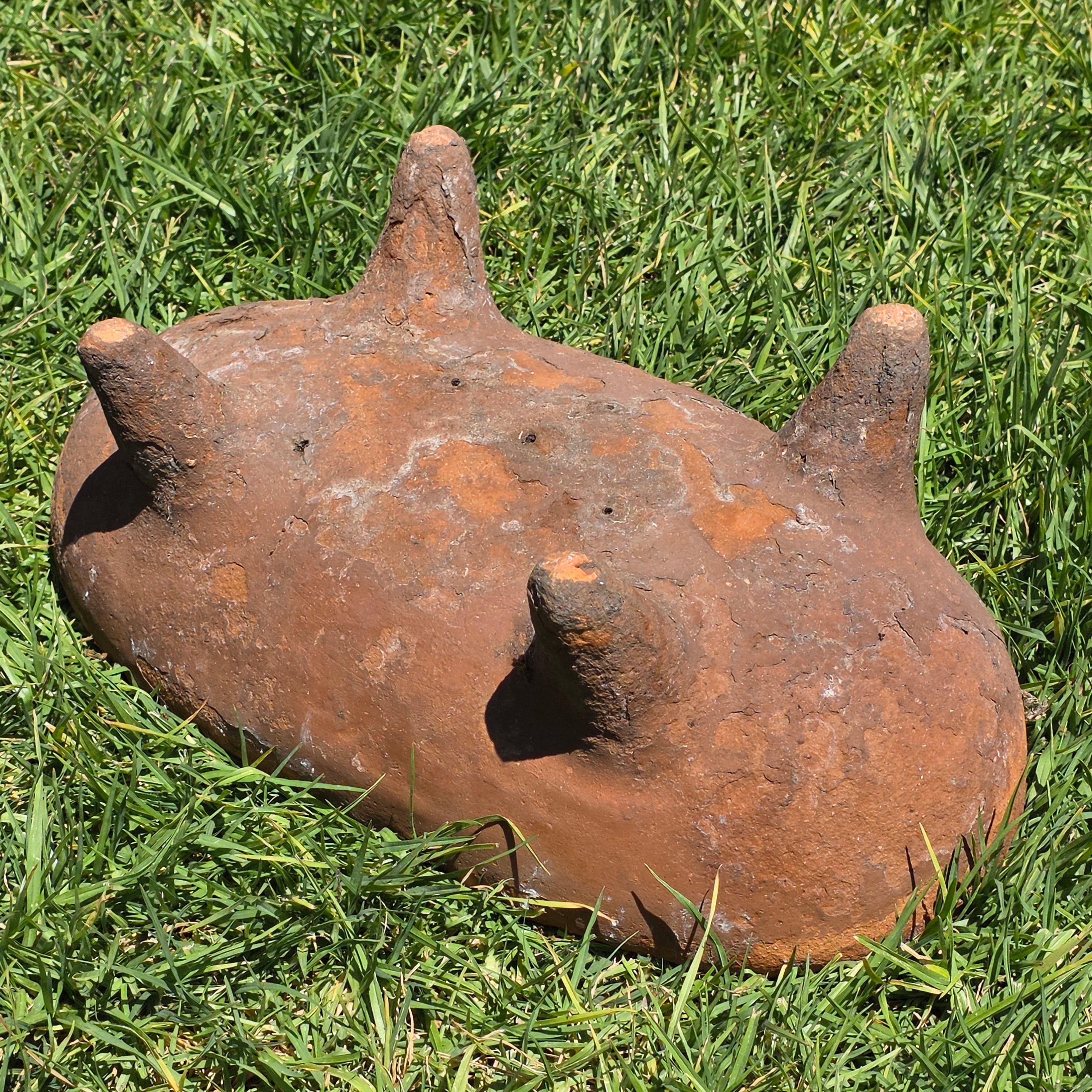 Vintage Rustic Footed Planter Oval Trough Terracotta Clay Succulent Pot 16.5"