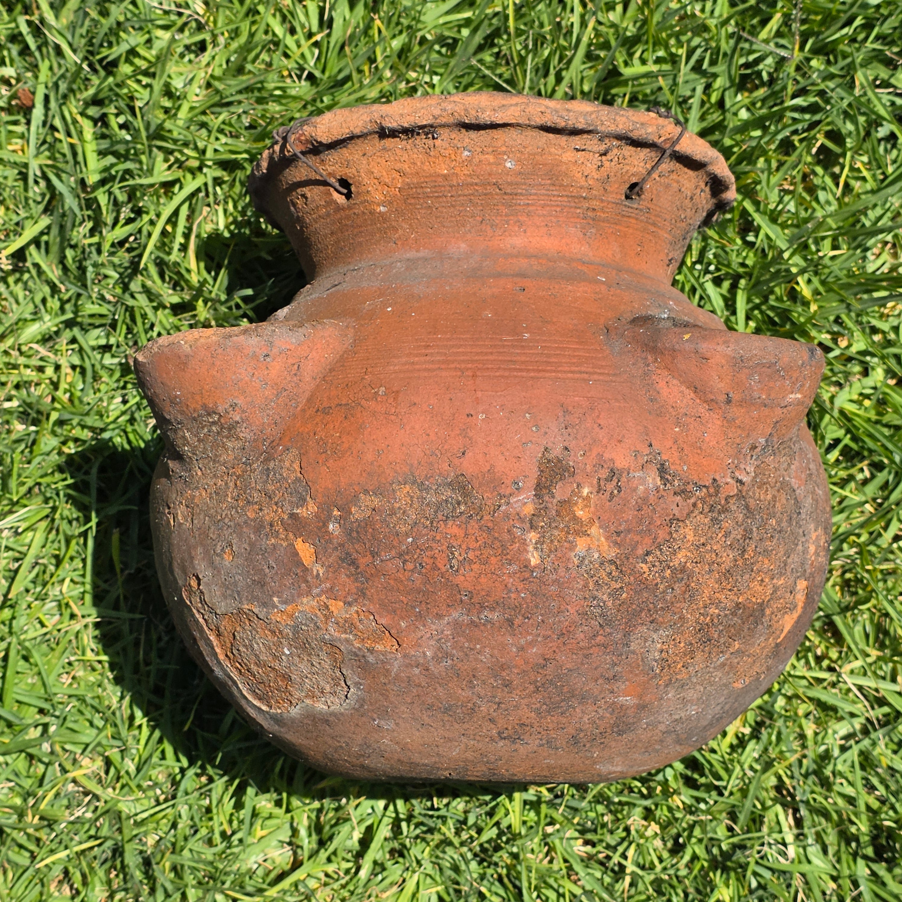 Vintage Terracotta Strawberry Pot Hanging Planter Rustic Clay 4 Pocket 12"