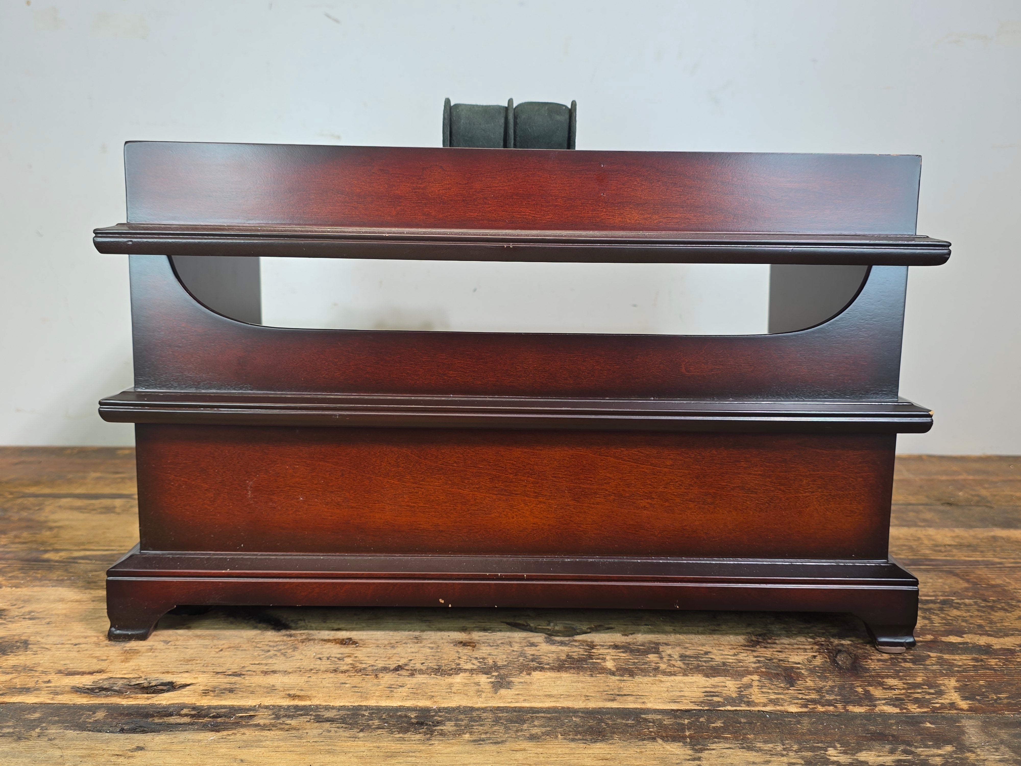 Vintage Bombay Company Mahogany 3-Tier Stackable Desk Organizer Watch Valet Box