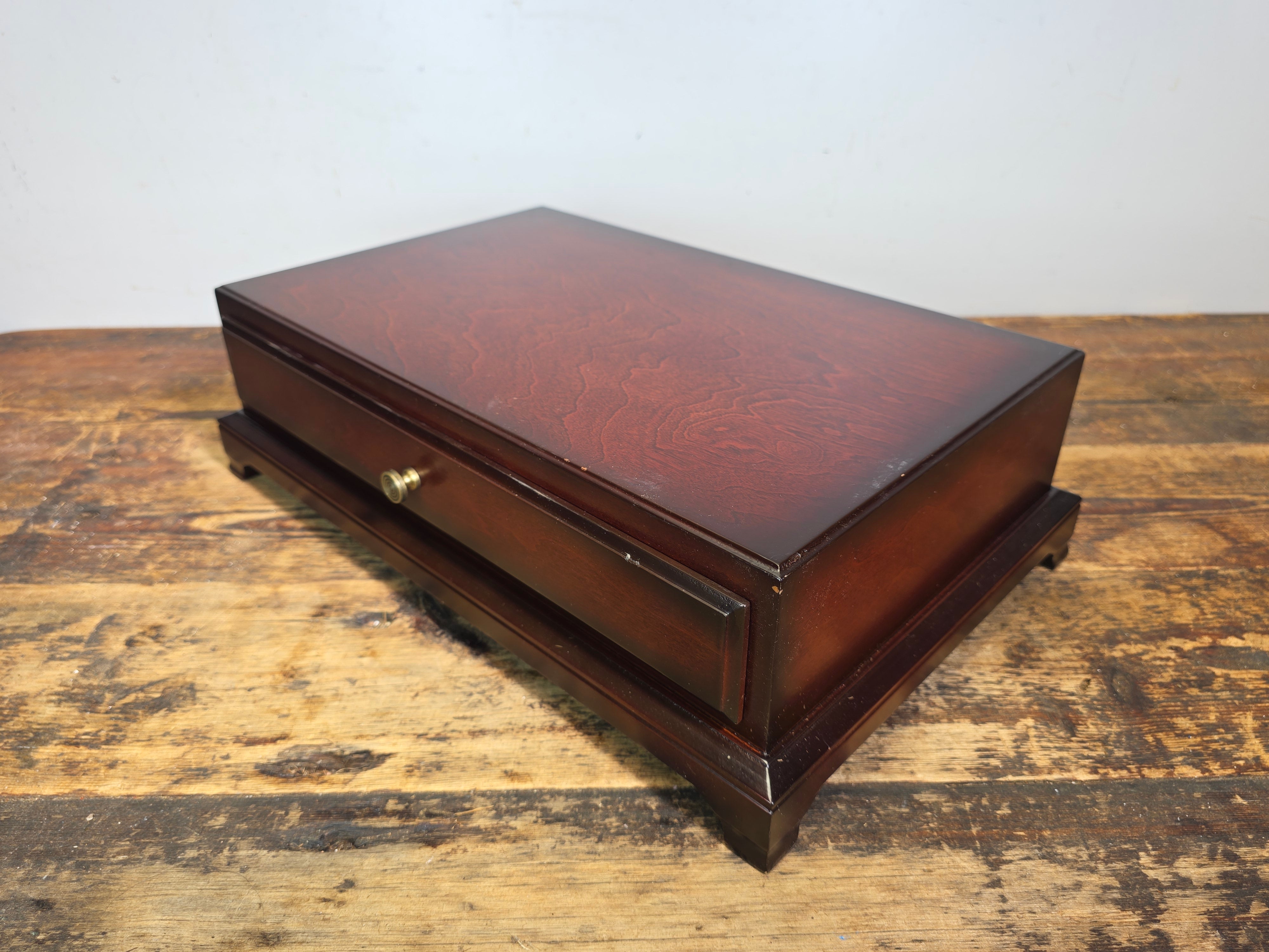 Vintage Bombay Company Mahogany 3-Tier Stackable Desk Organizer Watch Valet Box