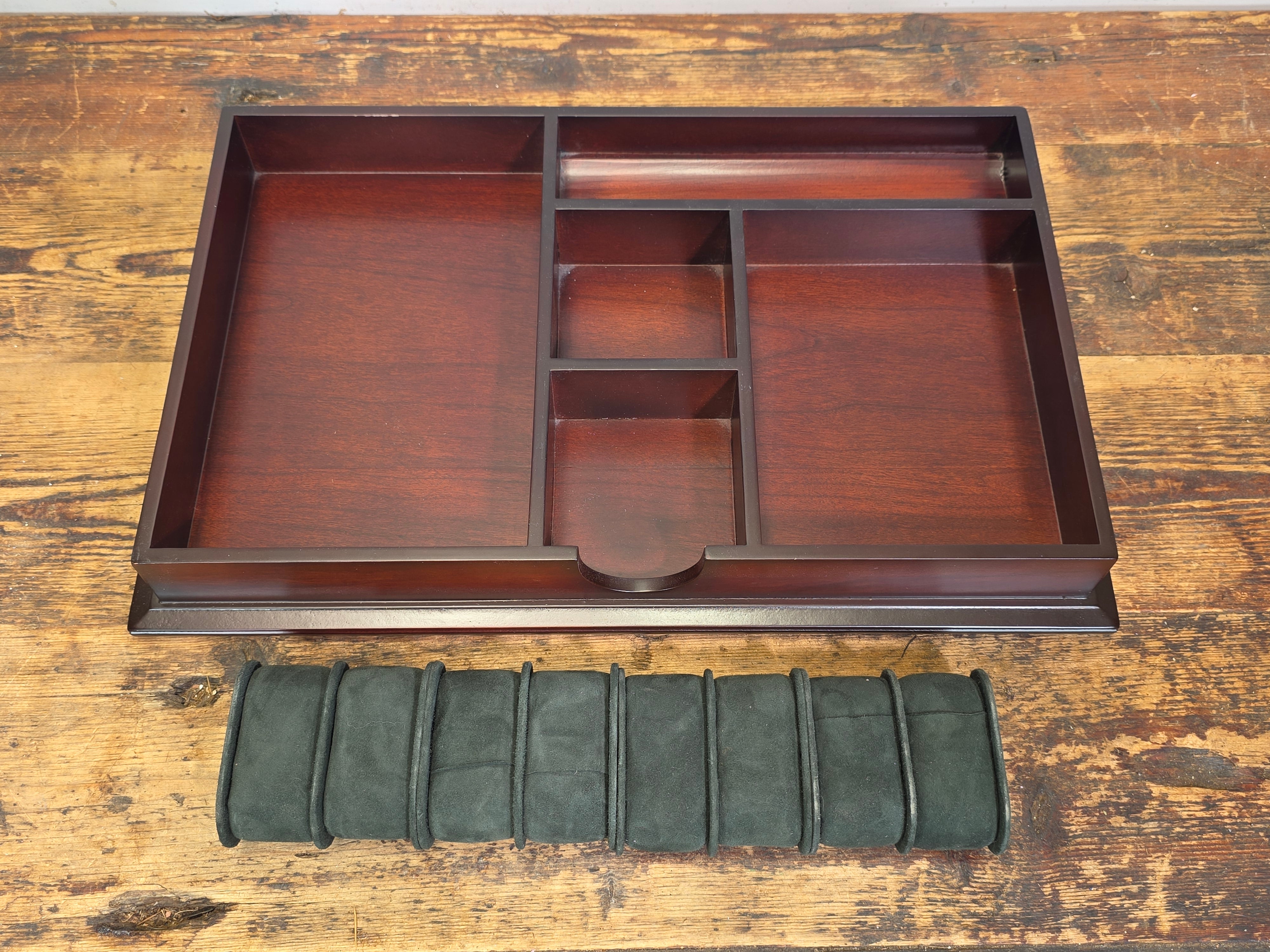 Vintage Bombay Company Mahogany 3-Tier Stackable Desk Organizer Watch Valet Box