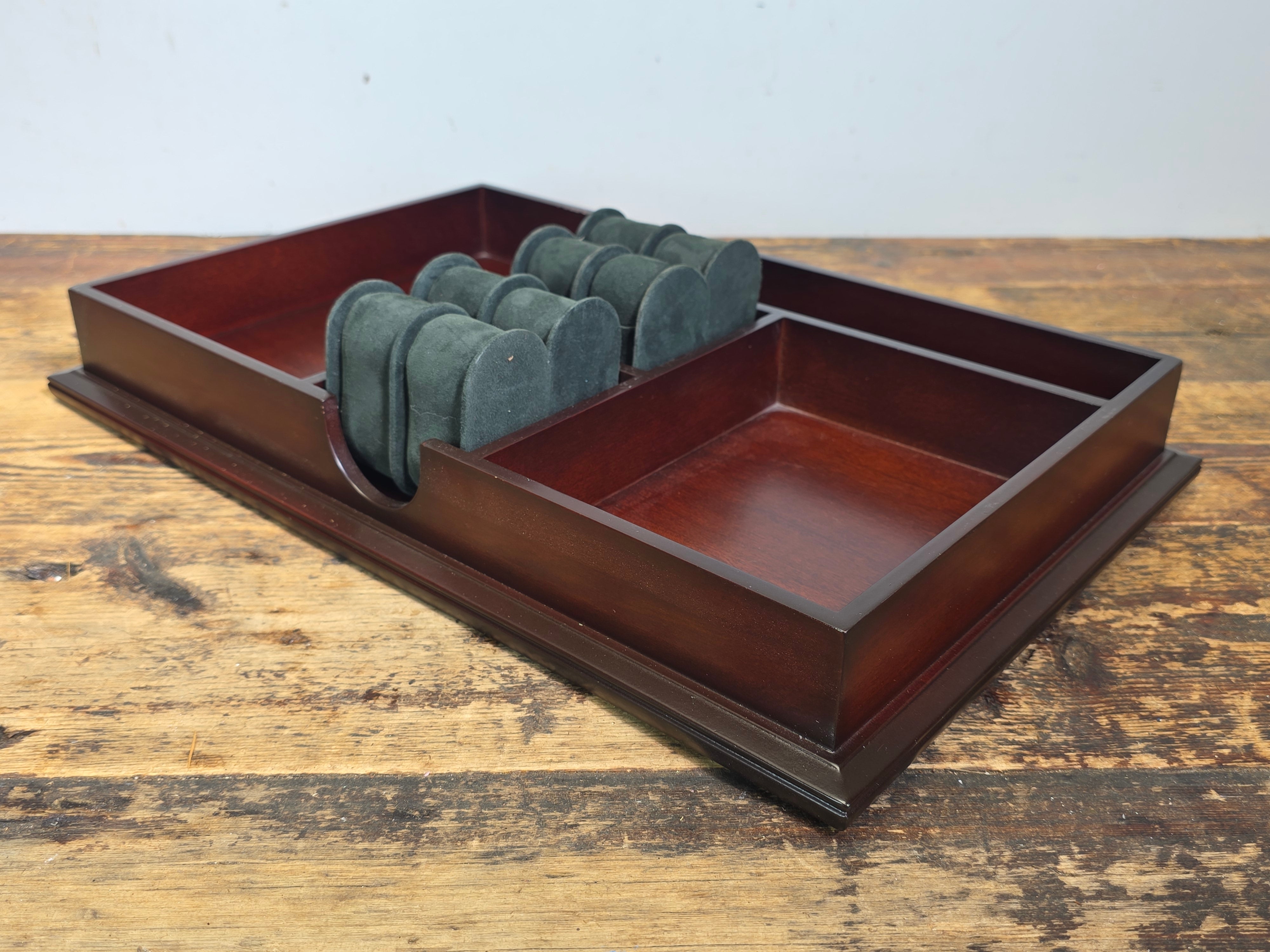 Vintage Bombay Company Mahogany 3-Tier Stackable Desk Organizer Watch Valet Box