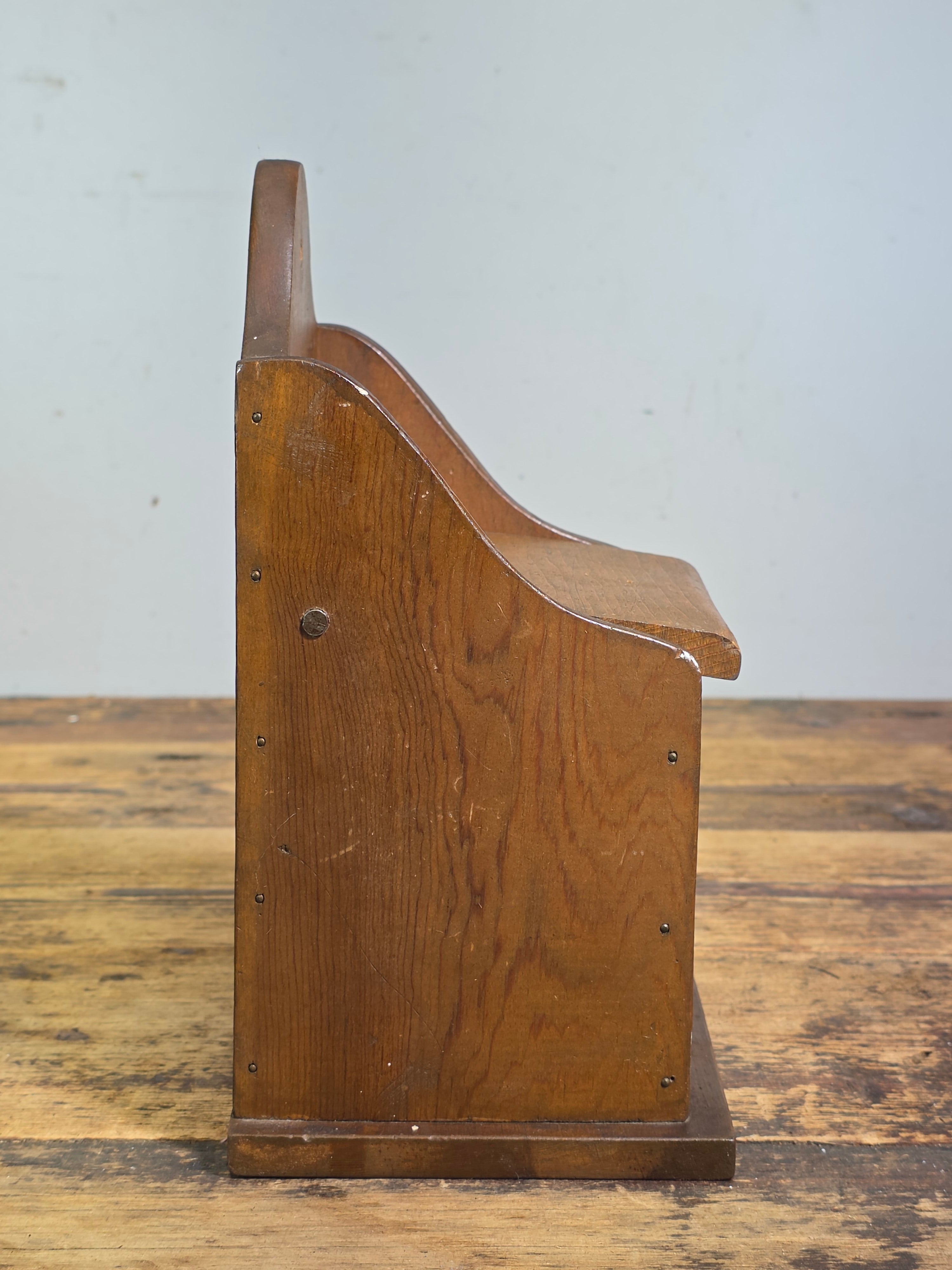 Vintage Wooden Wall Hanging Salt Box Match Safe Primitive Farmhouse Country 70s