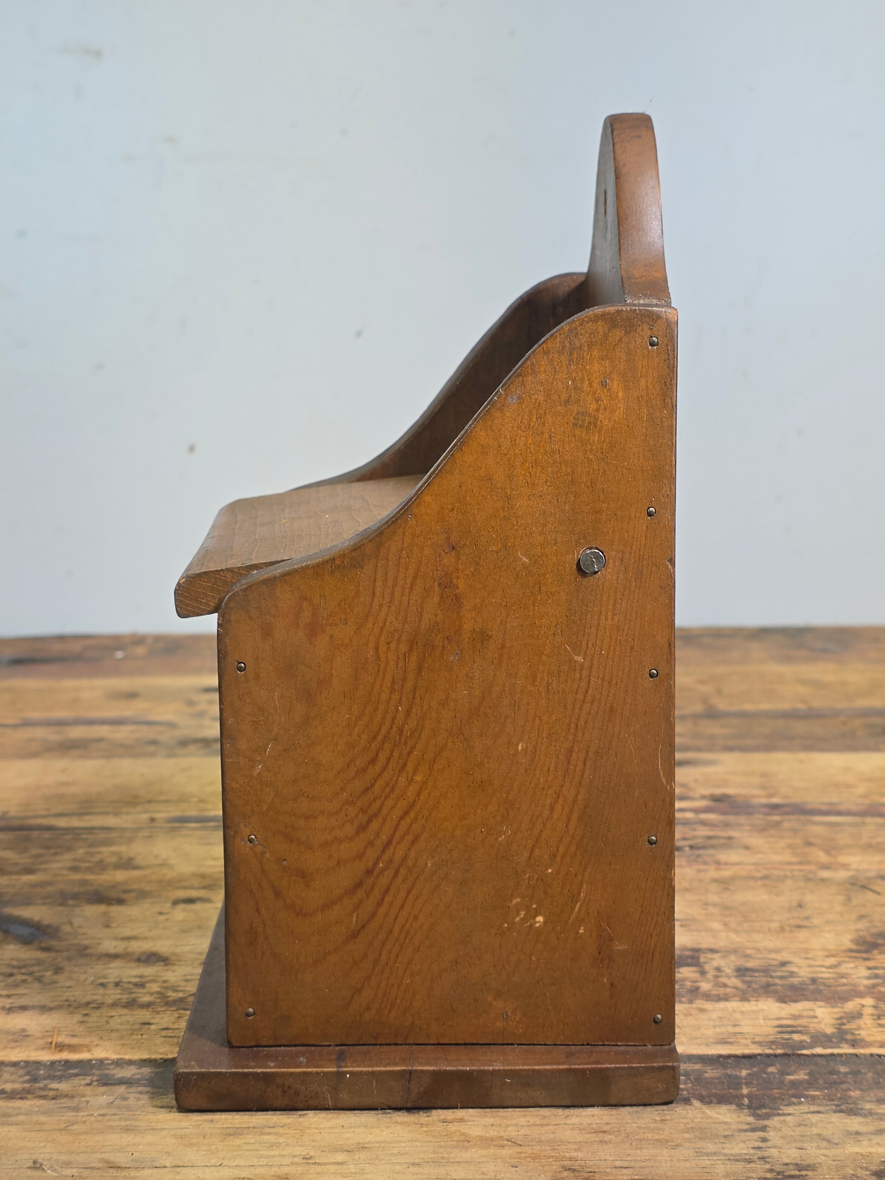 Vintage Wooden Wall Hanging Salt Box Match Safe Primitive Farmhouse Country 70s