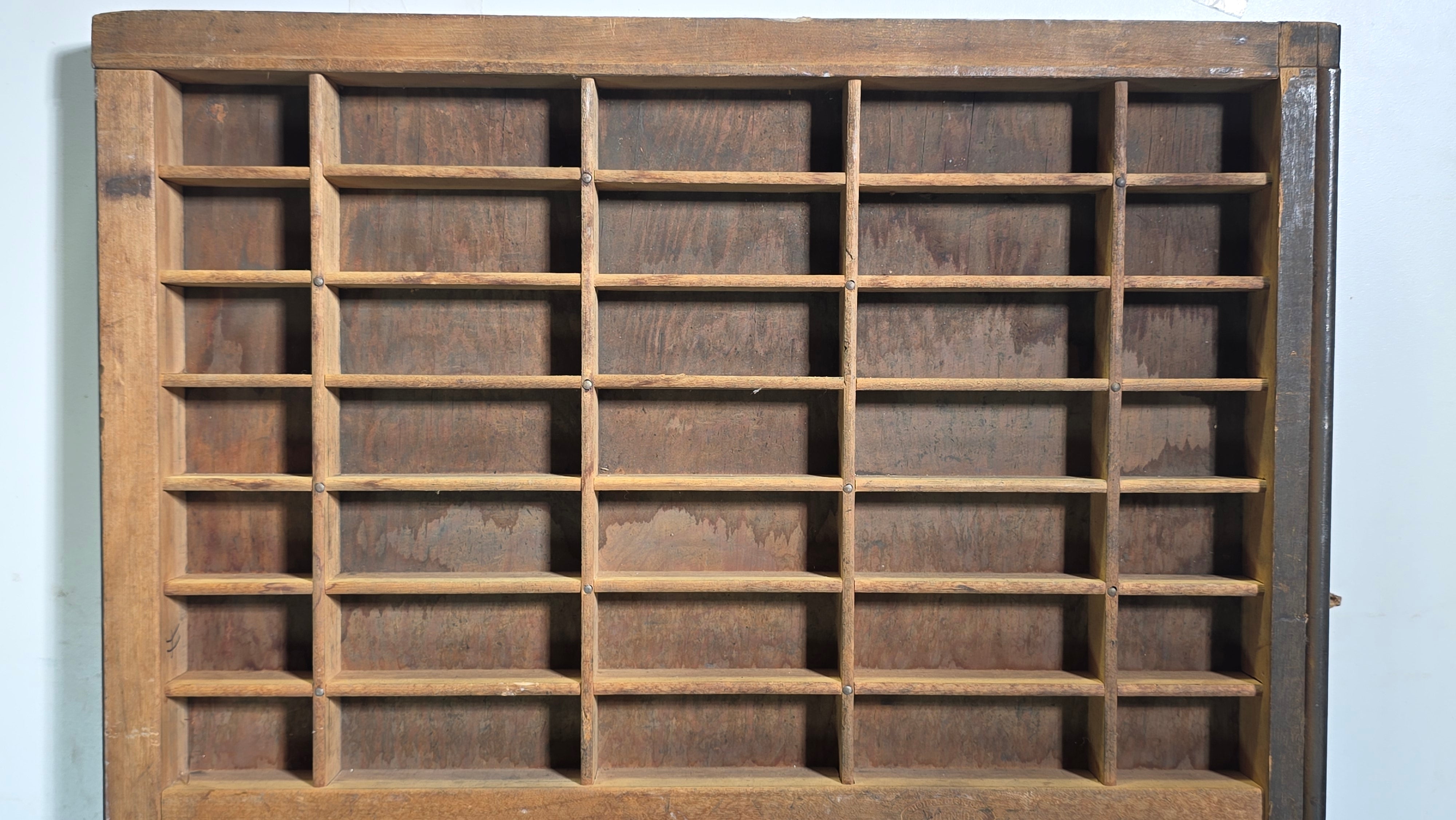 Vintage Thompson Printer Type Drawer Wood Shadow Box California Job Case Display