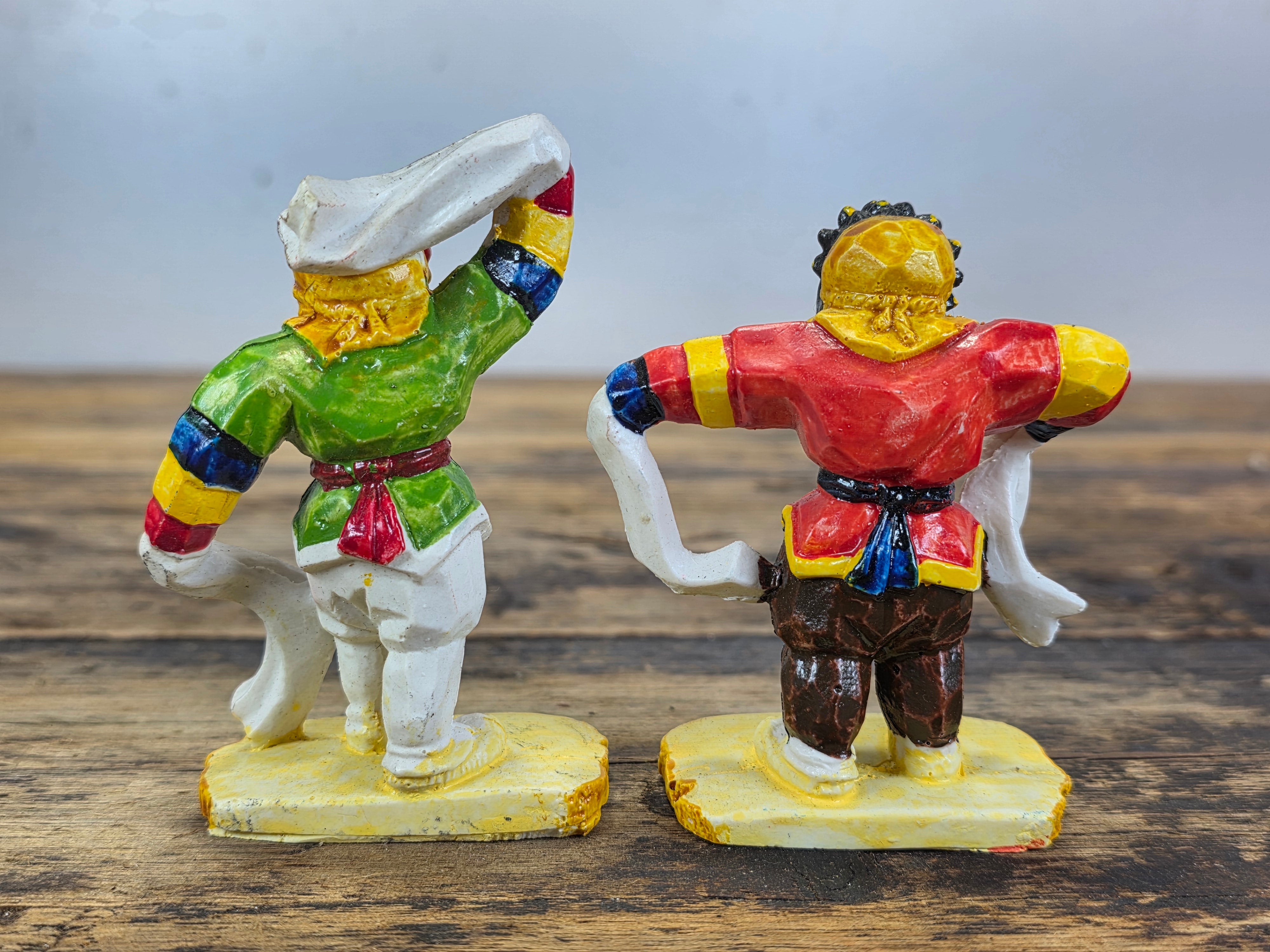Vintage Korean Bongsan Talchum Mask Dance Figures Hand Painted Folk Art Set of 5