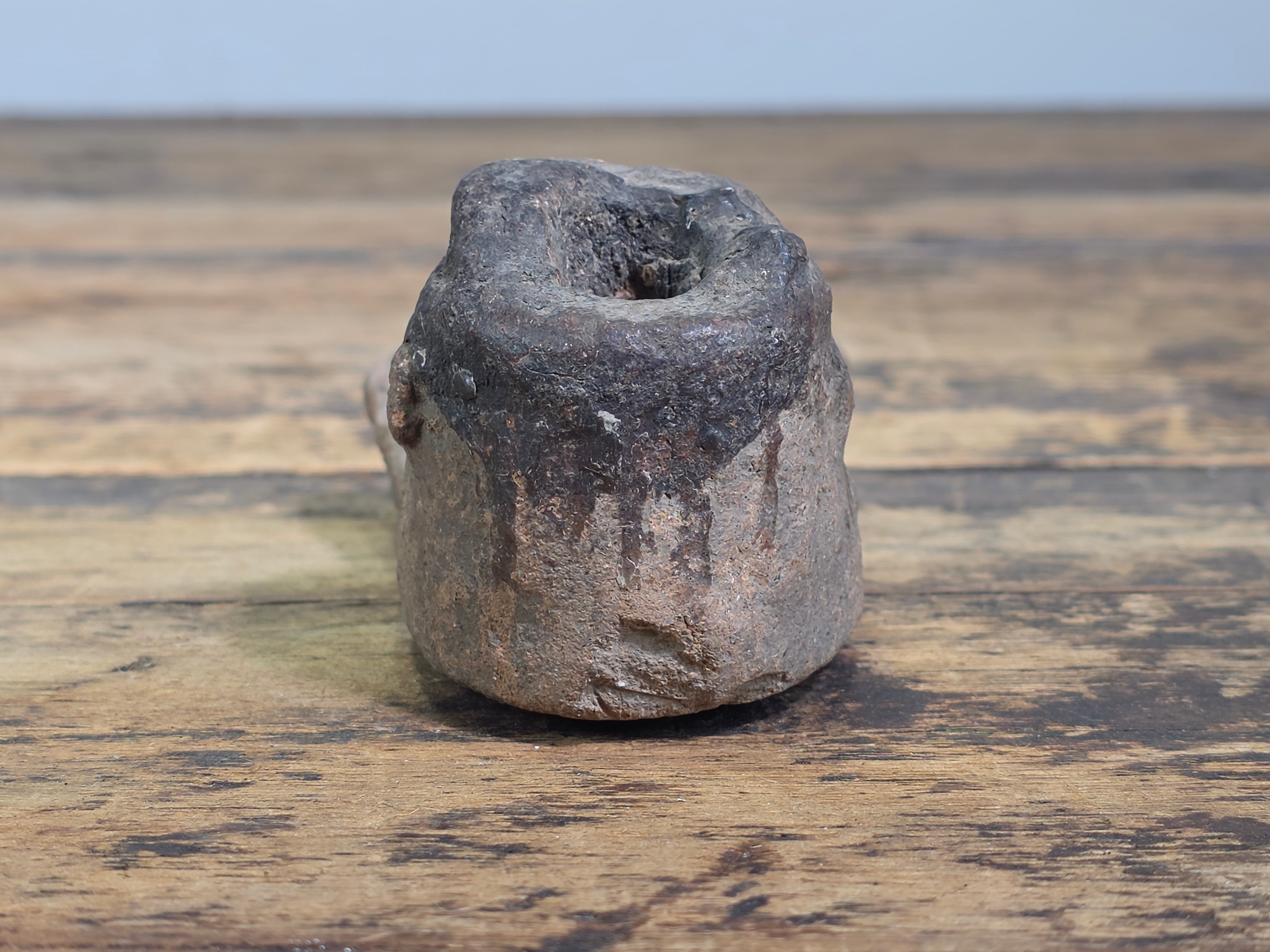 Antique Roman Etruscan Terracotta Votive Foot Altar Candle Holder Sandal Artifact