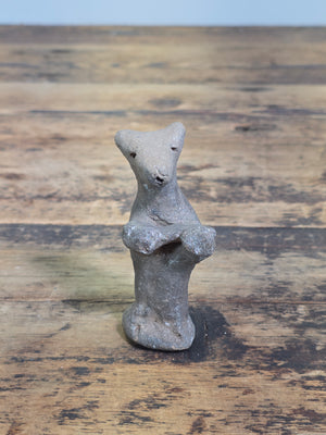 Vintage Micaceous Clay Pottery Bear Figurine Primitive Folk Art Effigy Animal