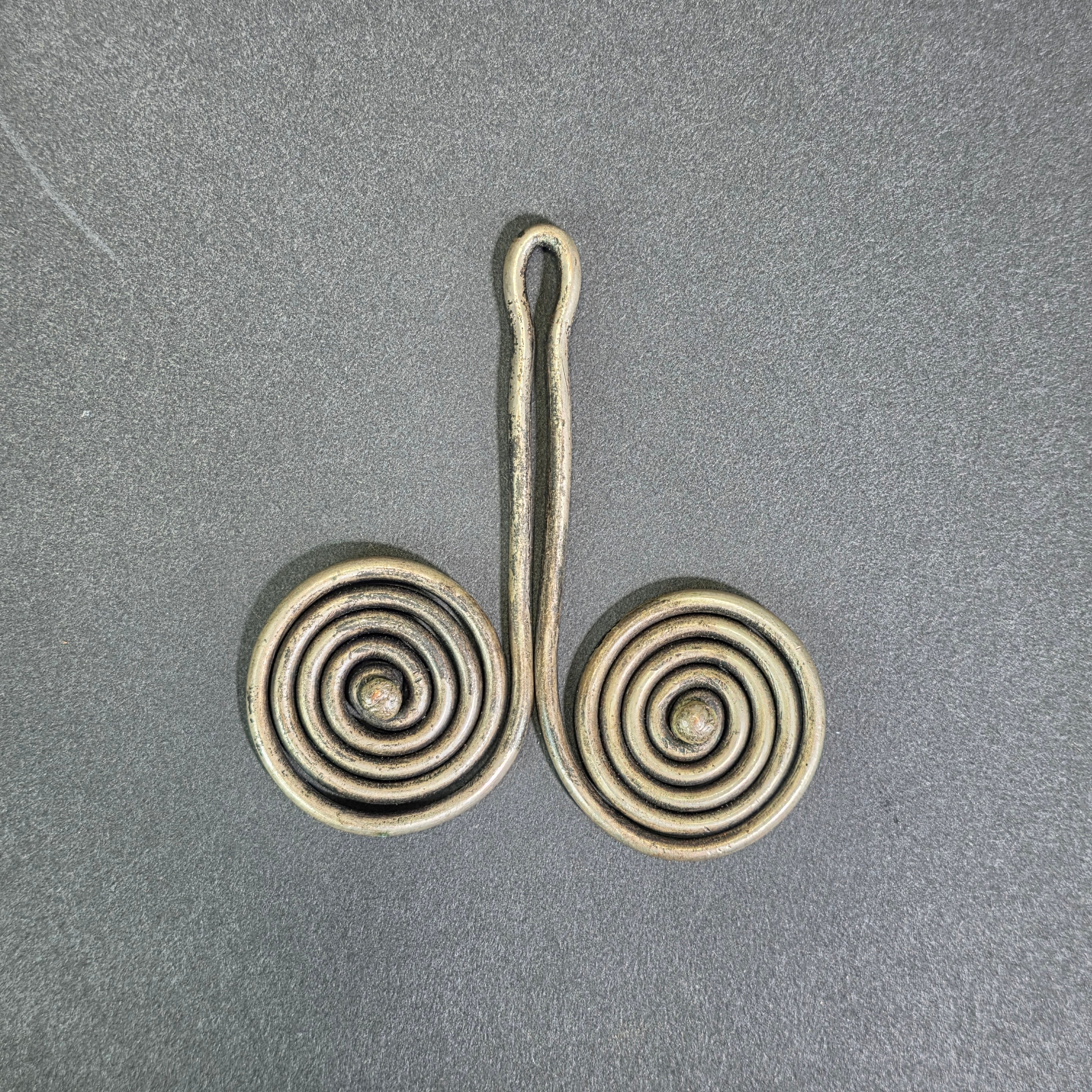 Antique Batak Padung Padung Silver Earring Sumatra Indonesia Tribal Spiral
