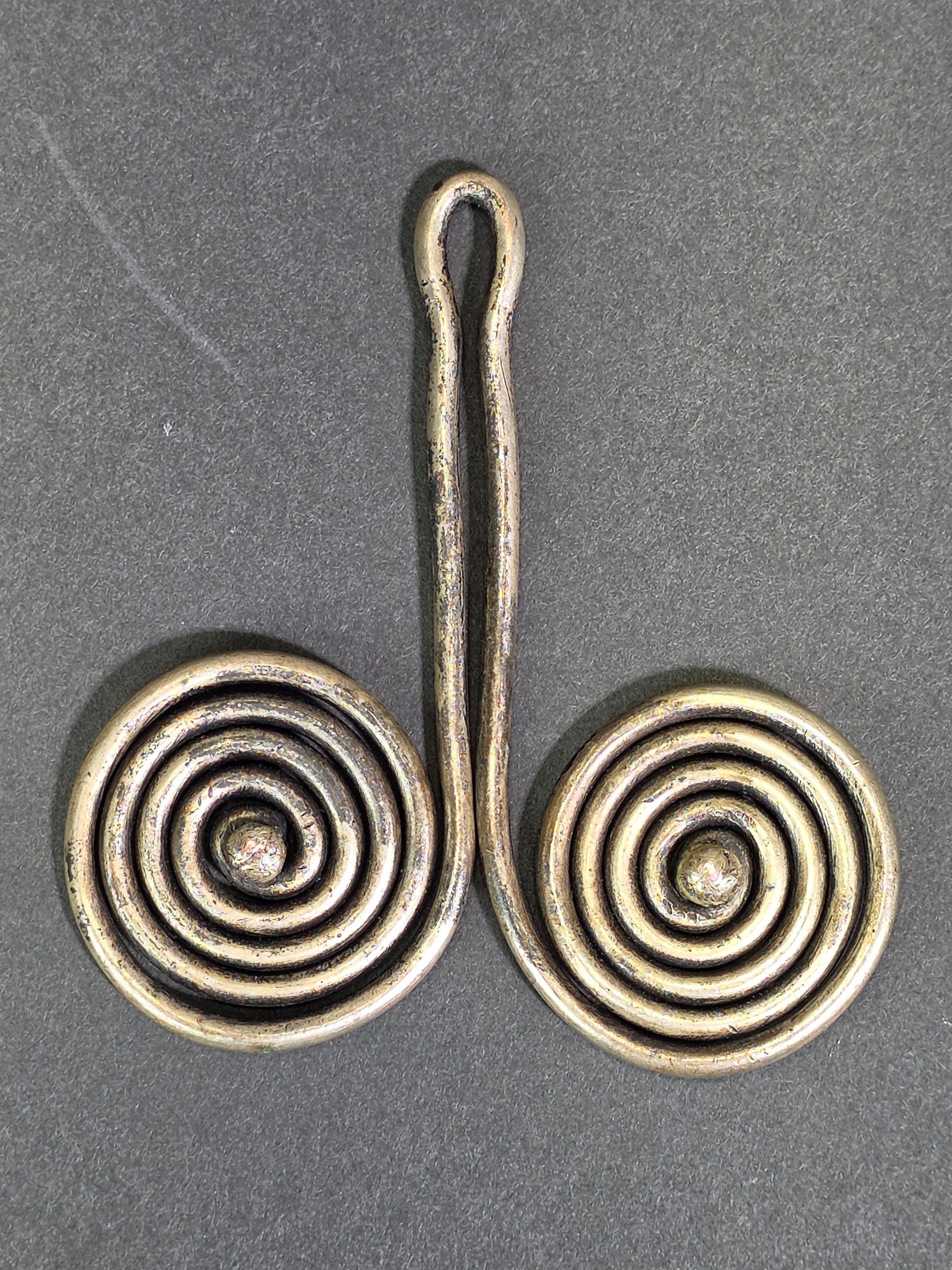 Antique Batak Padung Padung Silver Earring Sumatra Indonesia Tribal Spiral