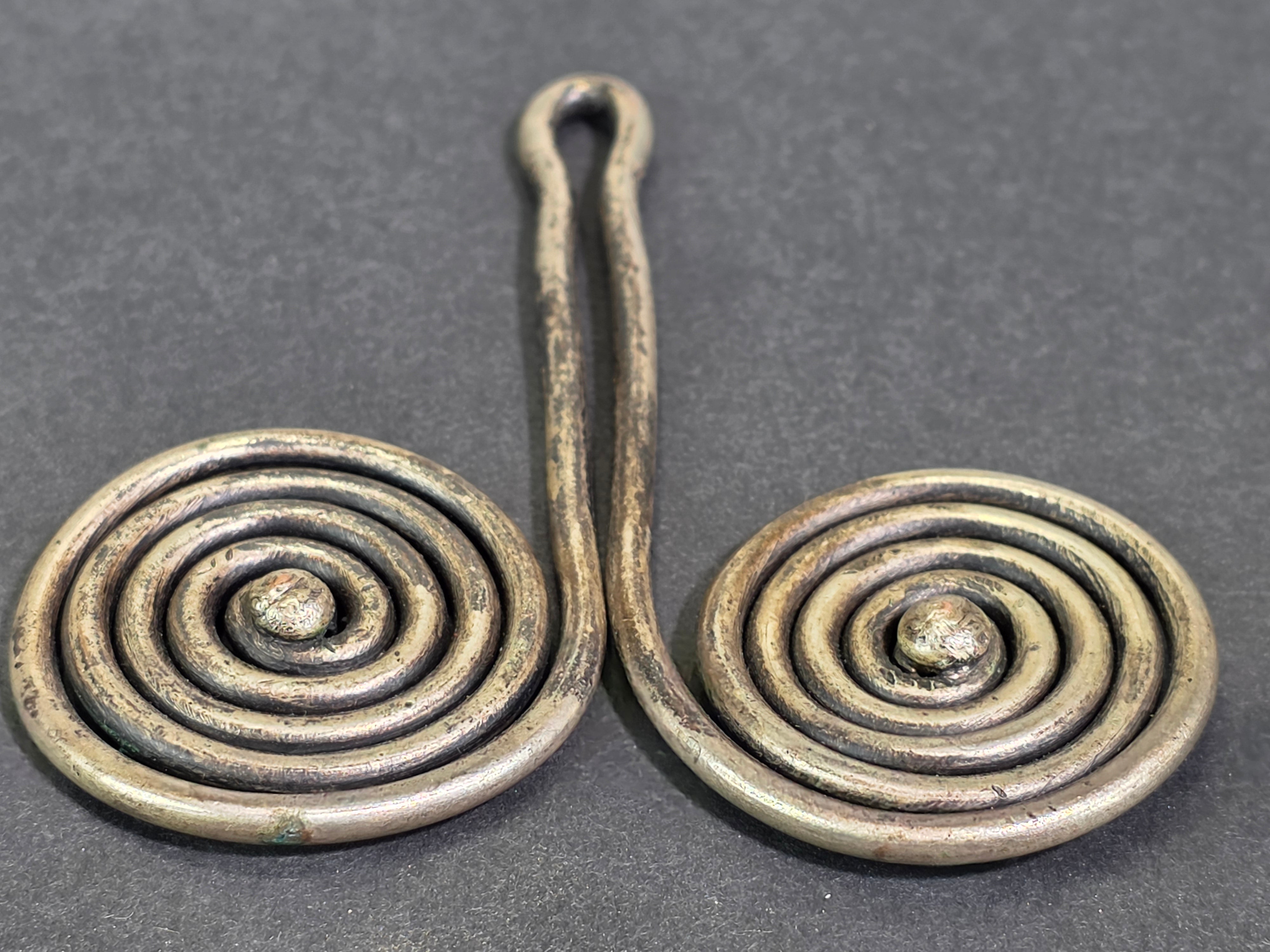 Antique Batak Padung Padung Silver Earring Sumatra Indonesia Tribal Spiral