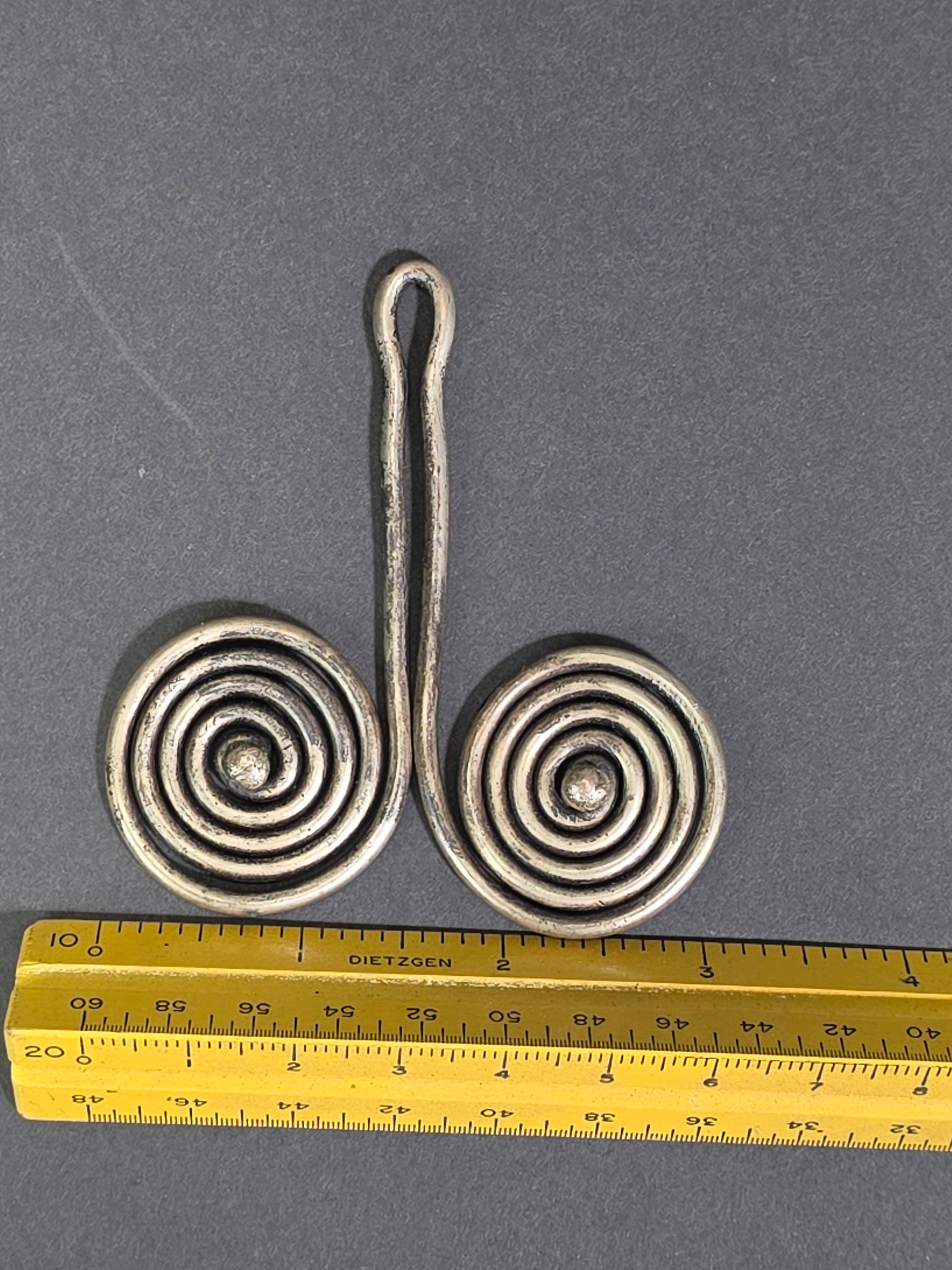 Antique Batak Padung Padung Silver Earring Sumatra Indonesia Tribal Spiral