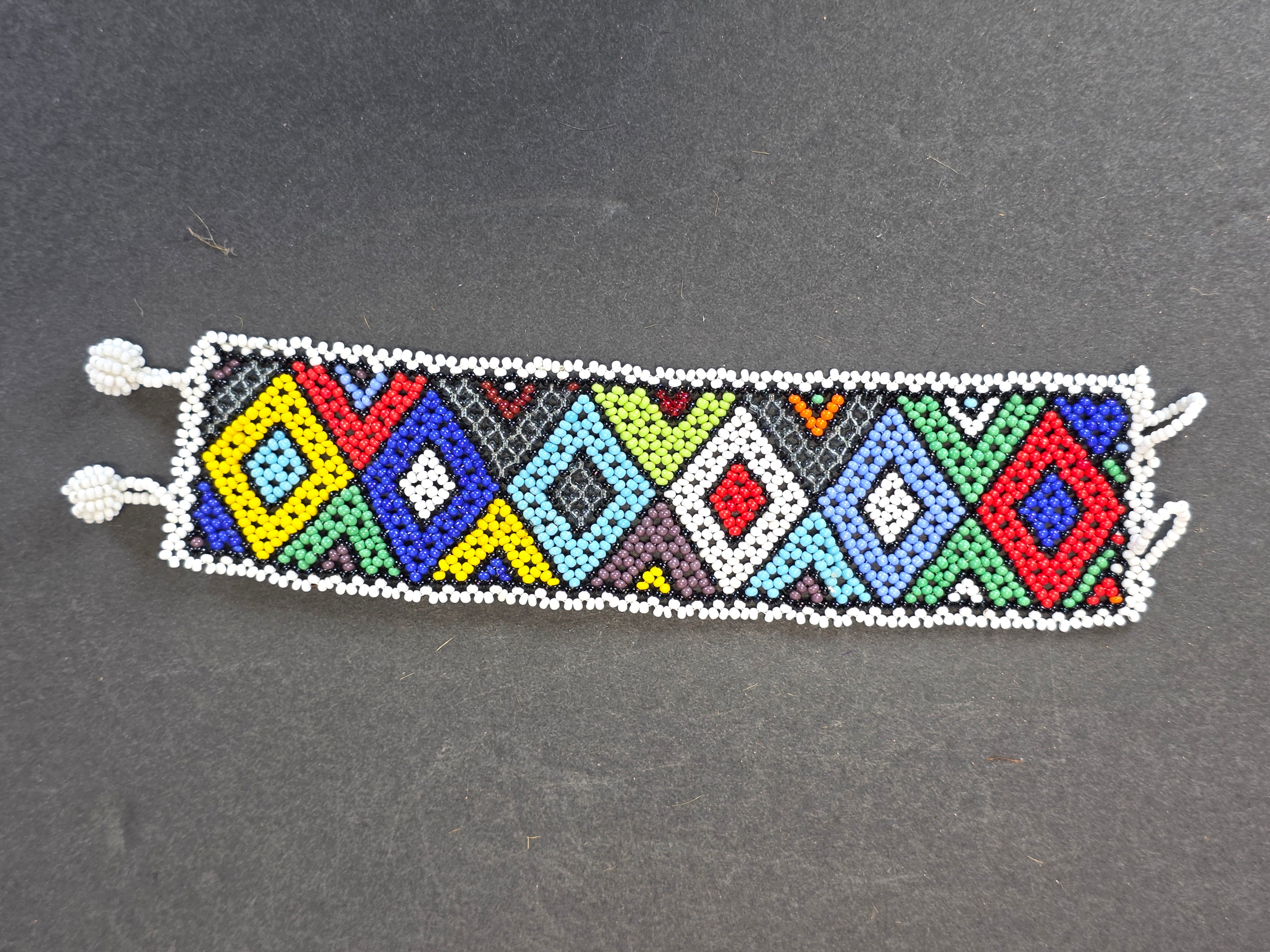 Vintage Zulu Beadwork Jewelry Lot South African Love Letter Necklace Bracelet