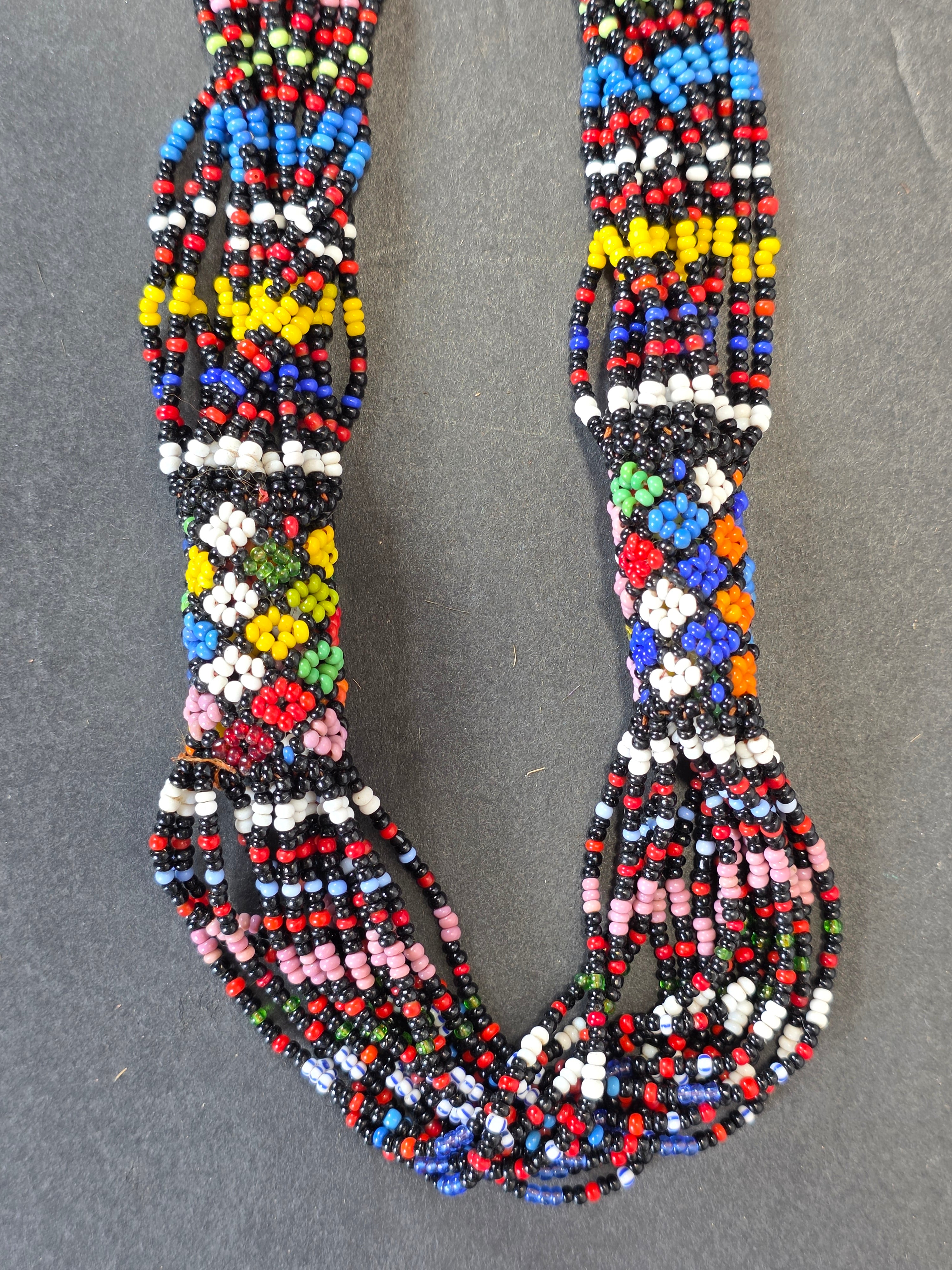 Vintage Zulu Beadwork Jewelry Lot South African Love Letter Necklace Bracelet