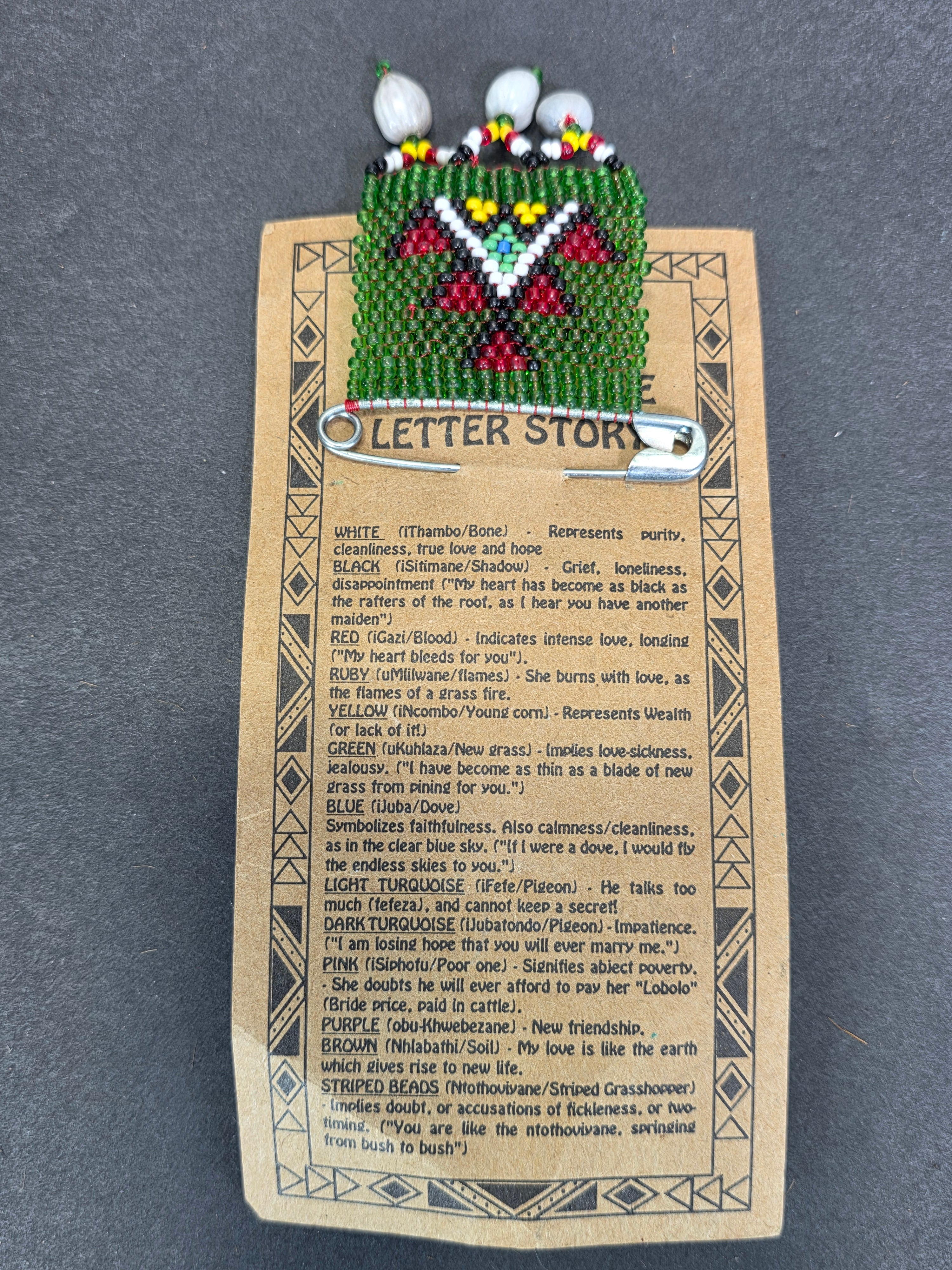 Vintage Zulu Beadwork Jewelry Lot South African Love Letter Necklace Bracelet