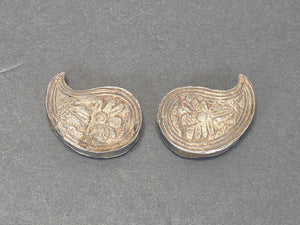 Antique Ottoman Kemer Silver Belt Buckle Pafta 2 Pieces Early 20th