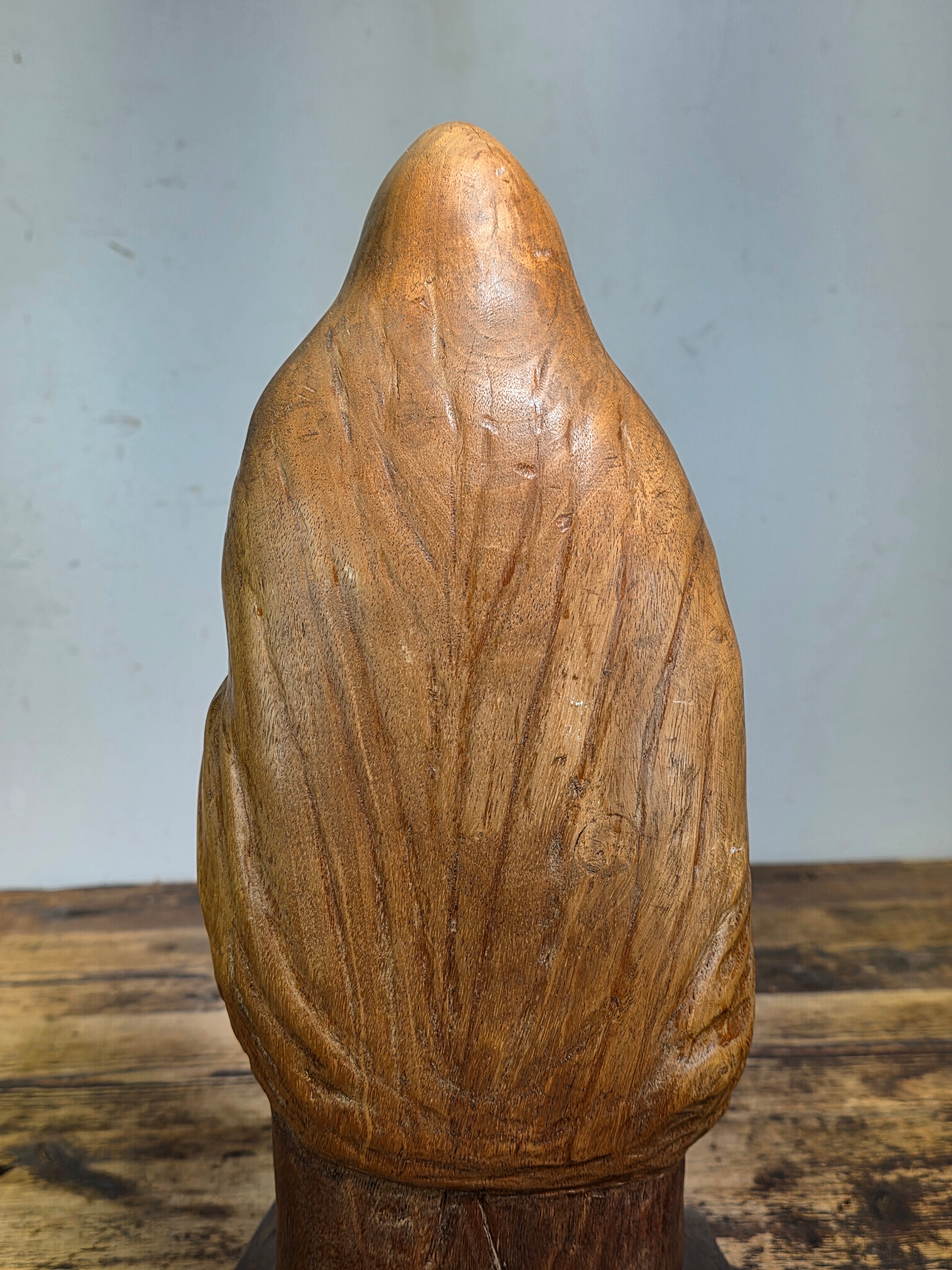 Vtg Hand Carved Wood Moses Rabbi Statue Signed Lipe Hebrew Jewish Judaica 15"