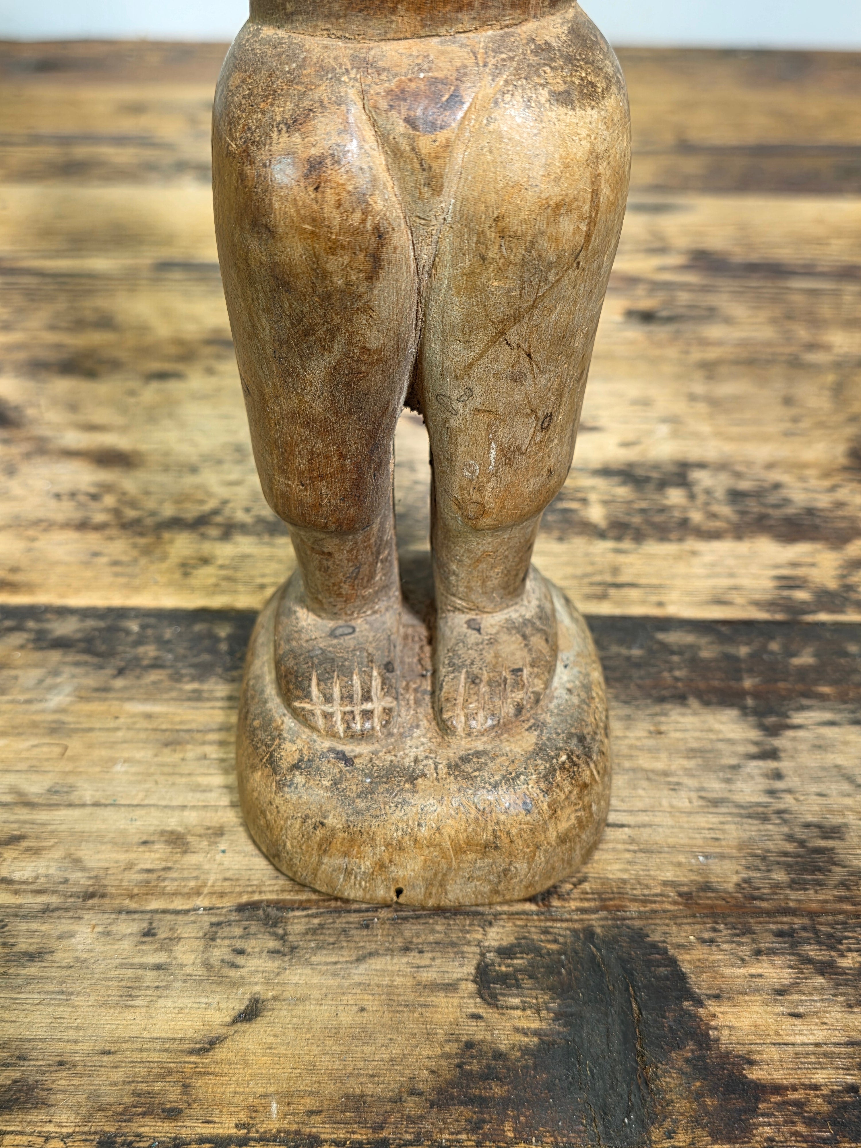 Baule Blolo Bla Female Figure Hand Carved Wood African Statue Ivory Coast 17"