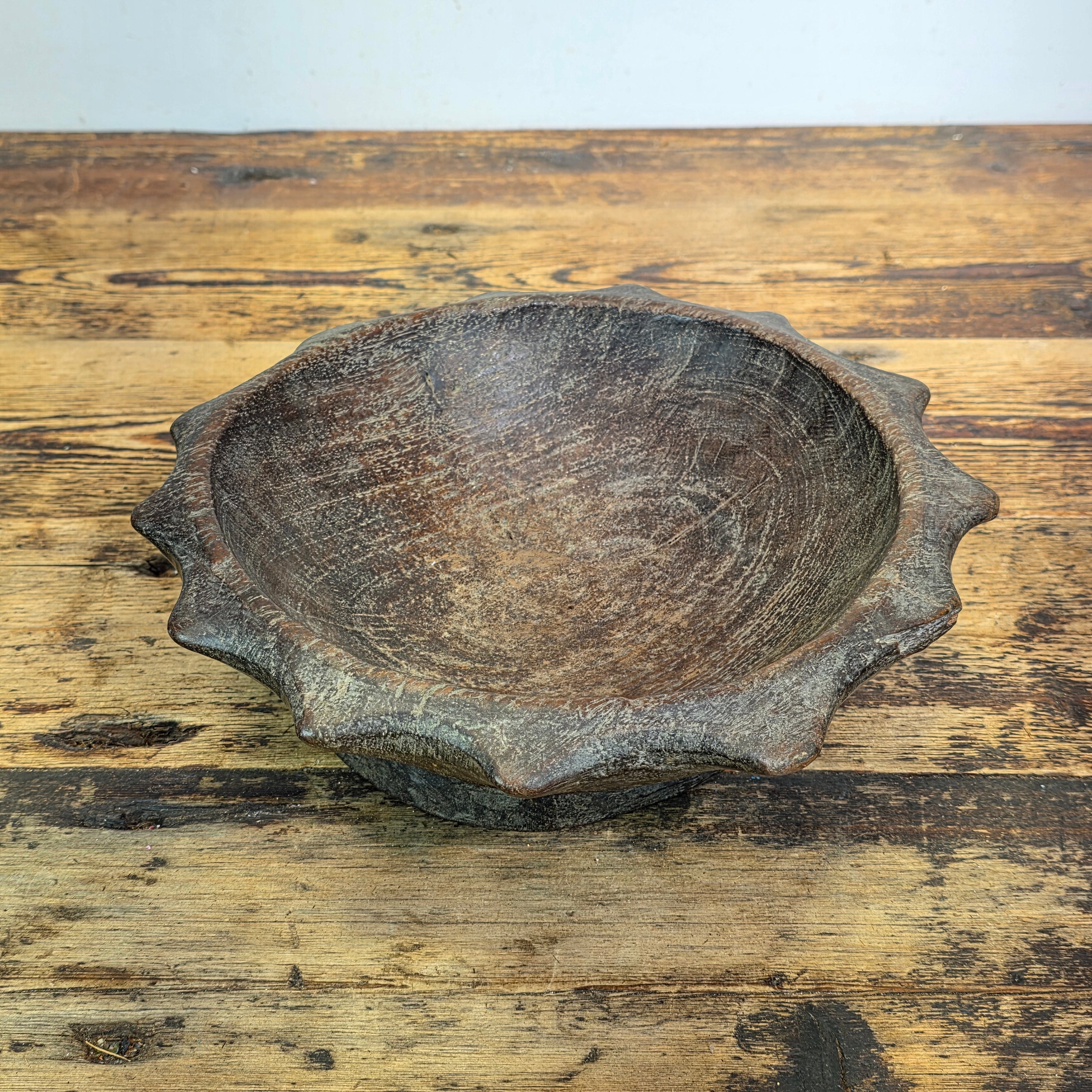 Antique Ifugao Duyu Wooden Bowl Philippines Ritual Hand Carved Primitive