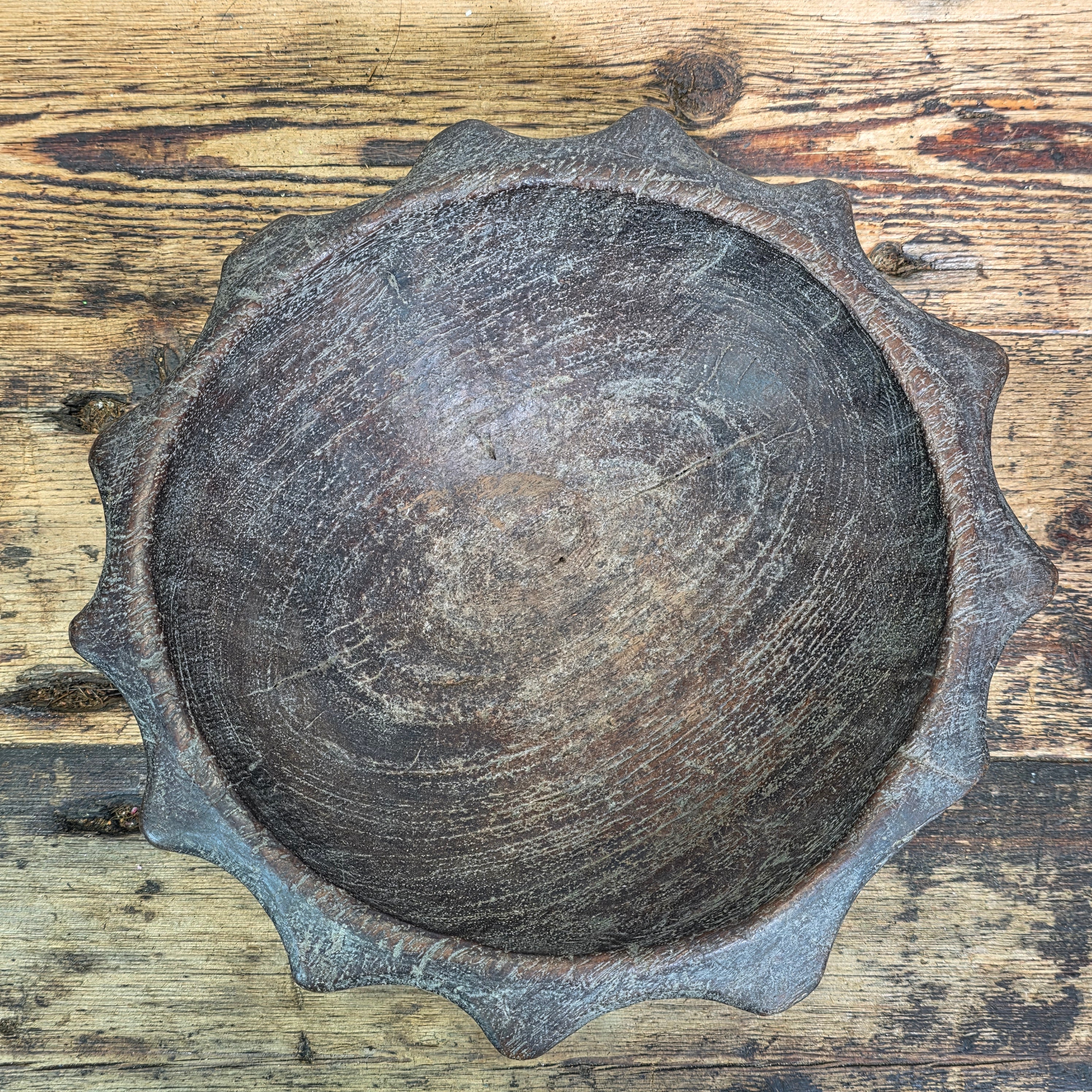 Antique Ifugao Duyu Wooden Bowl Philippines Ritual Hand Carved Primitive
