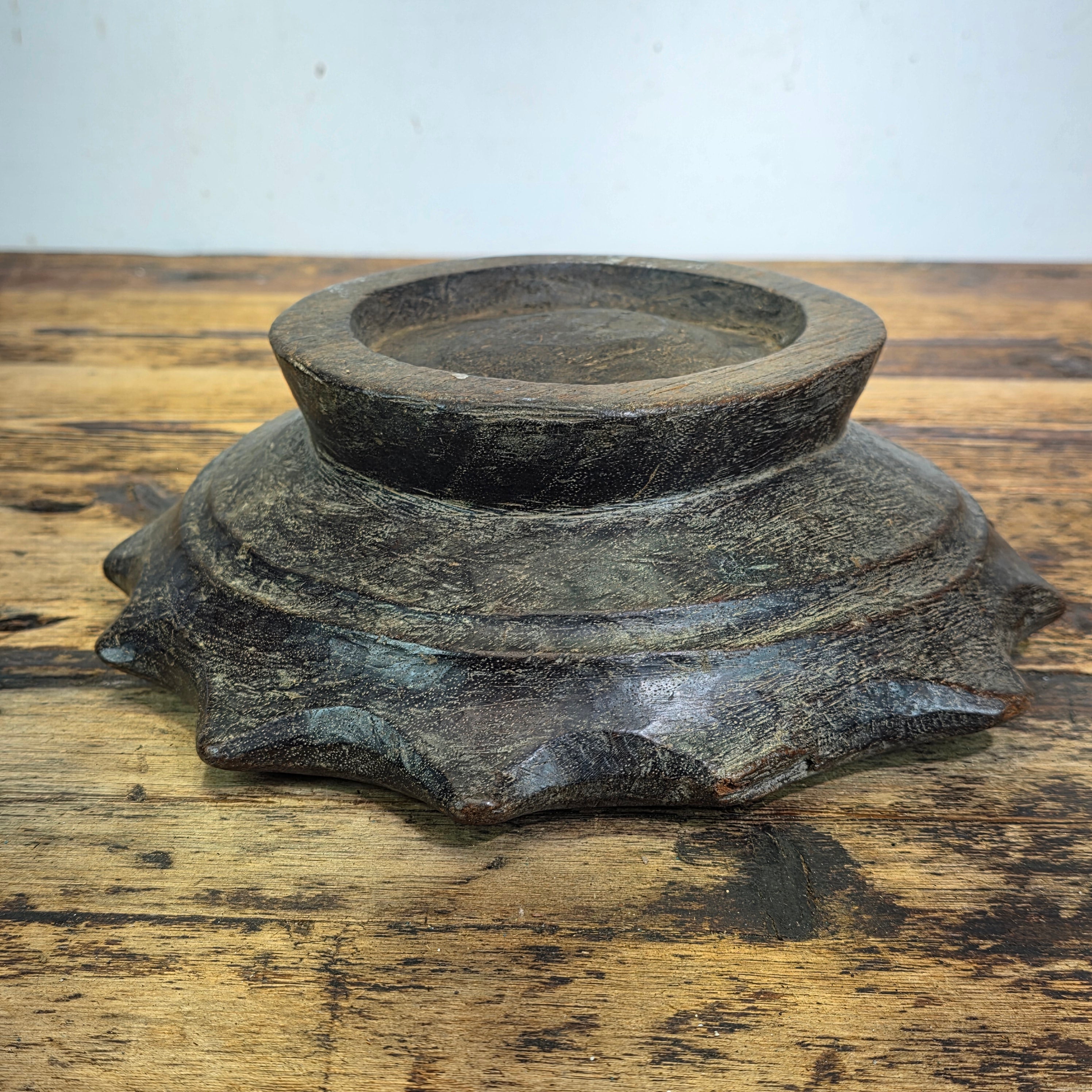 Antique Ifugao Duyu Wooden Bowl Philippines Ritual Hand Carved Primitive
