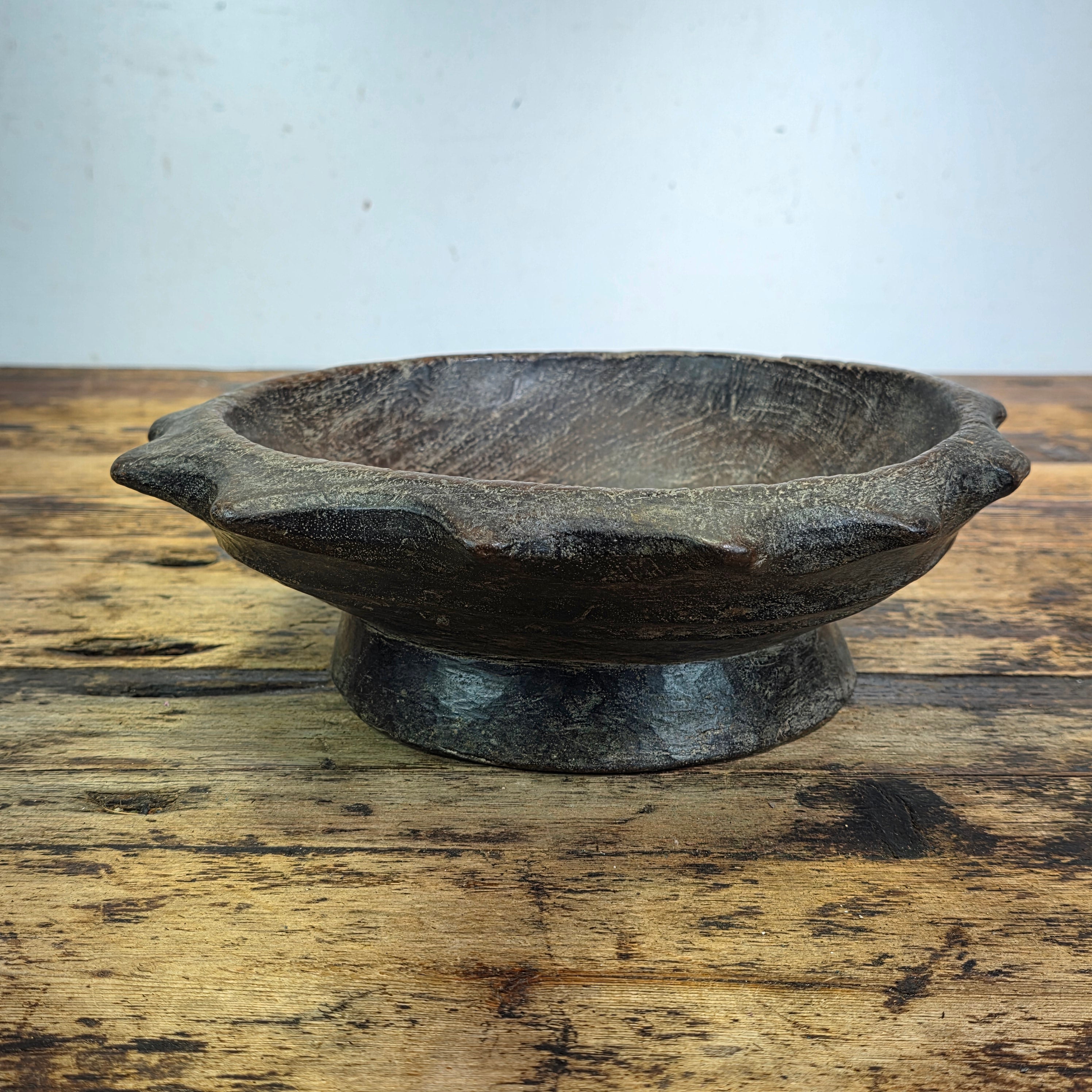 Antique Ifugao Duyu Wooden Bowl Philippines Ritual Hand Carved Primitive