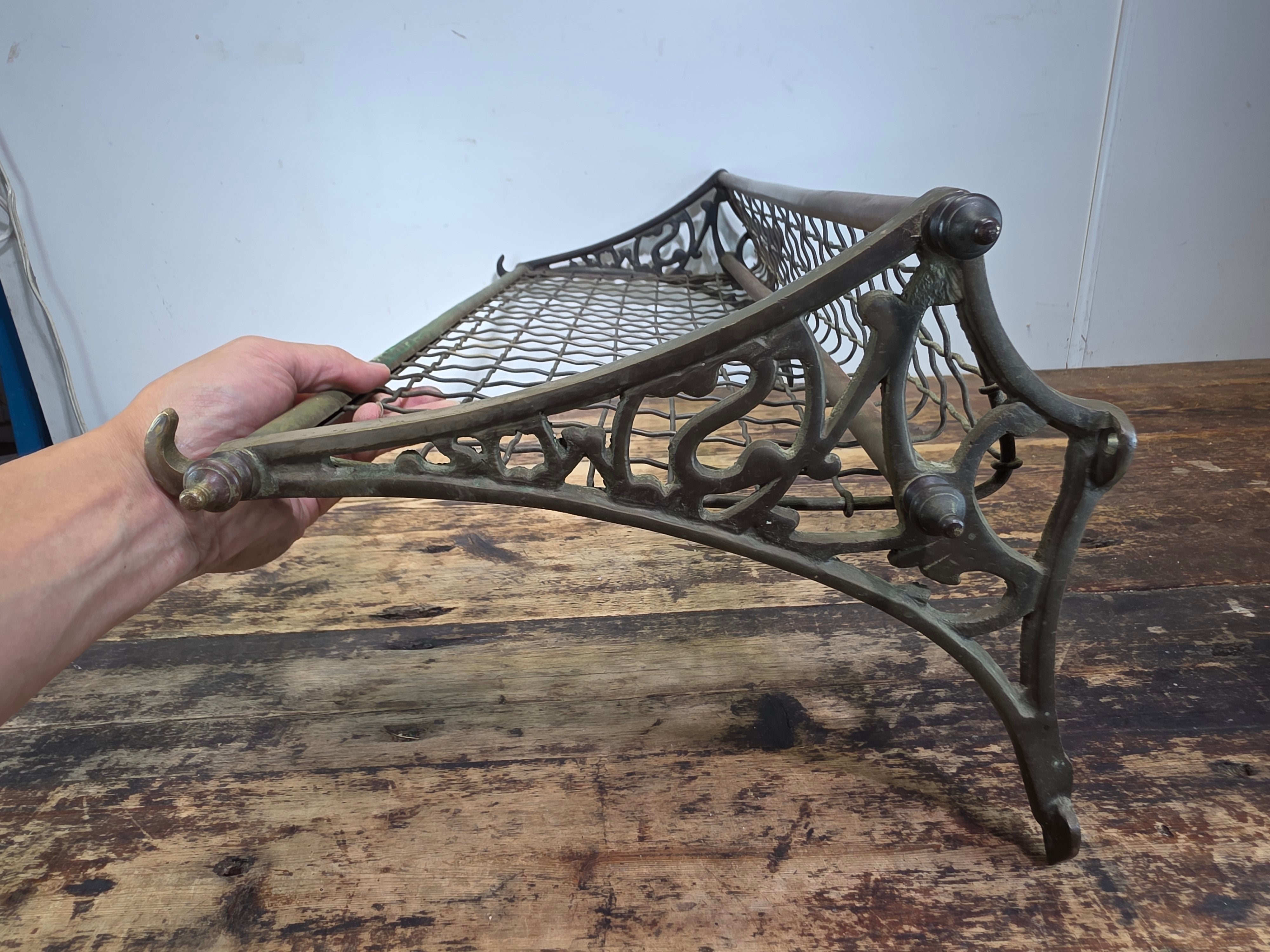 Antique Brass NSW Railway Train Luggage Hat Rack Vintage Industrial Wall Shelf