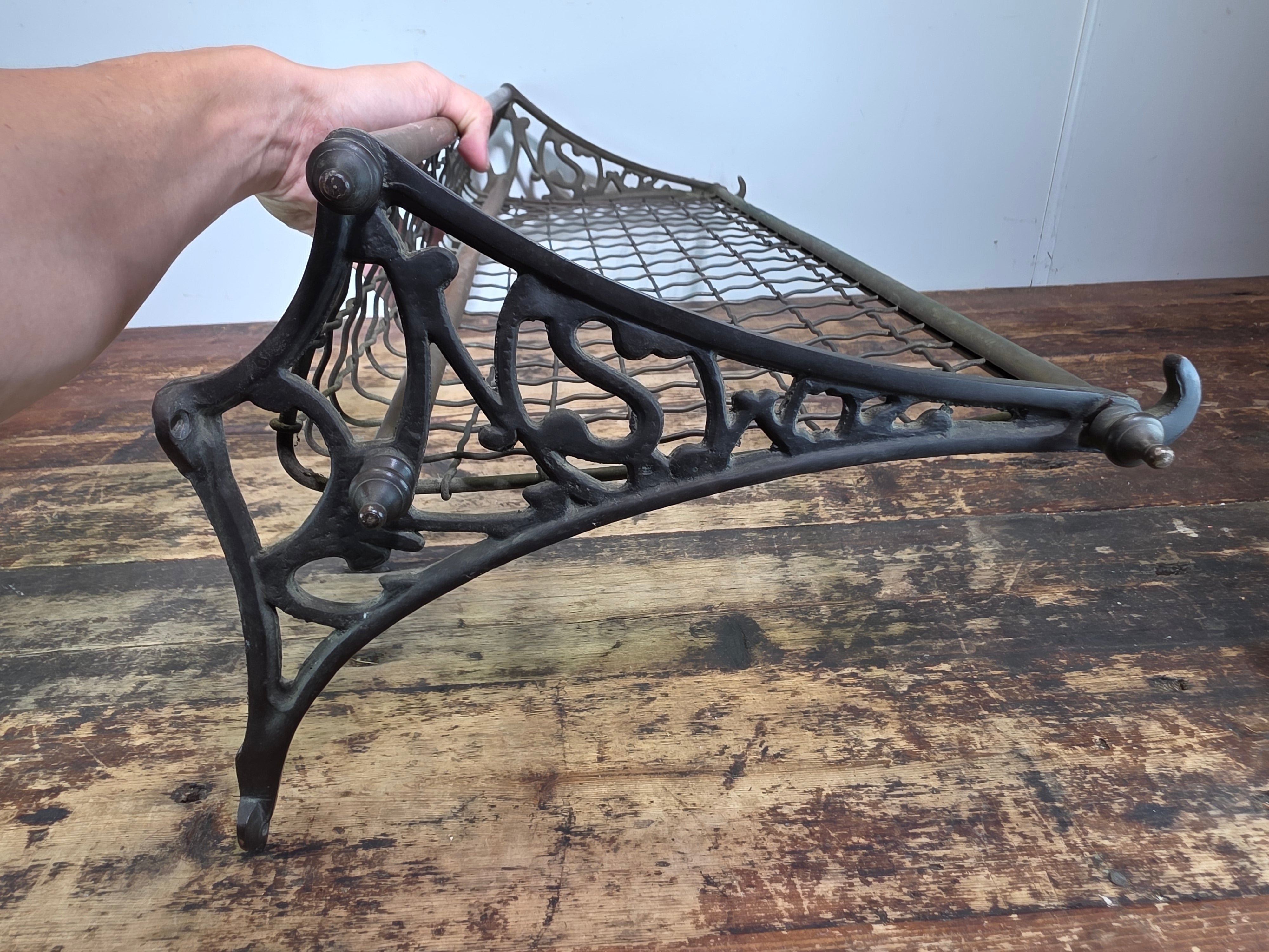 Antique Brass NSW Railway Train Luggage Hat Rack Vintage Industrial Wall Shelf
