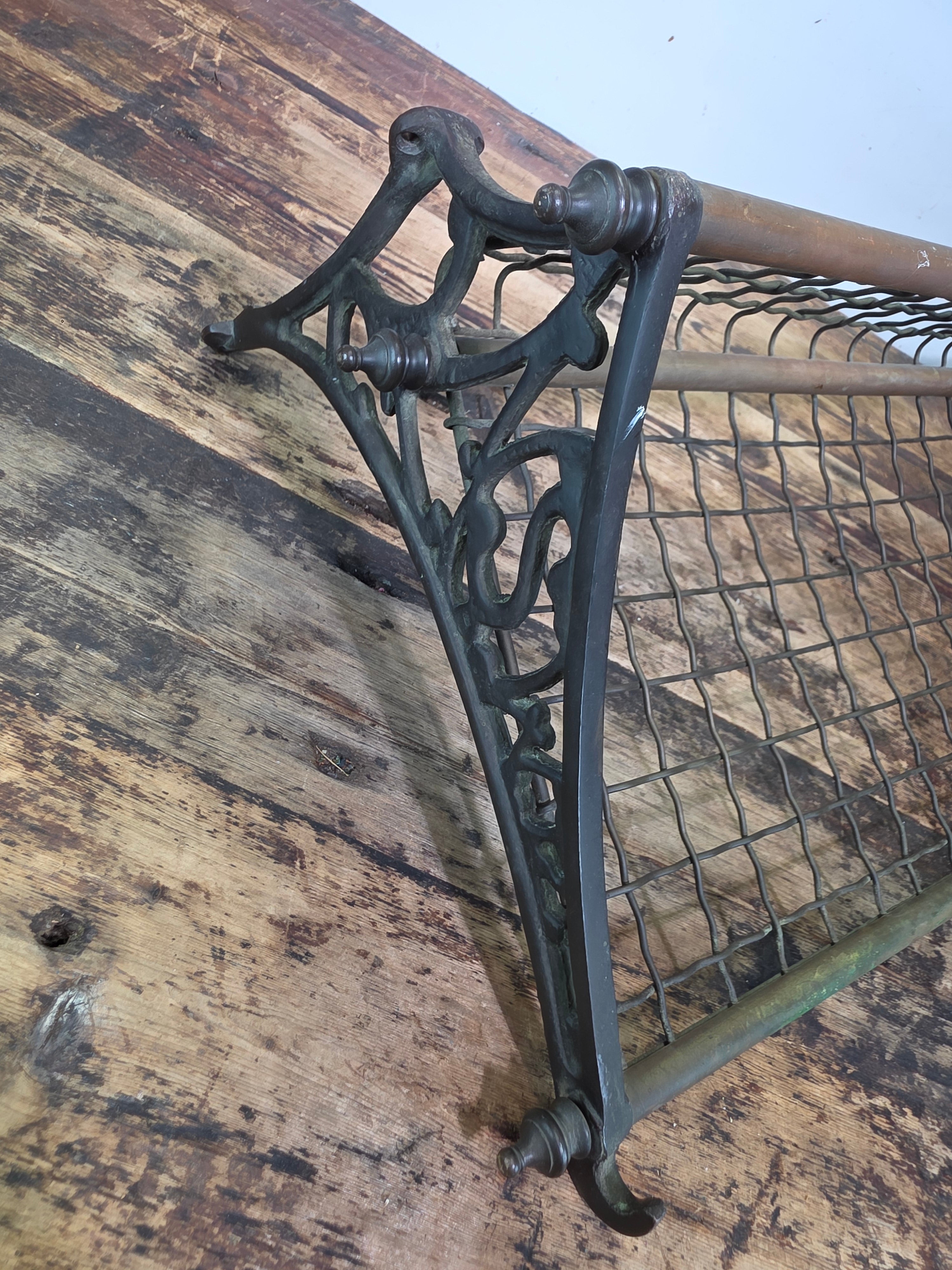 Antique Brass NSW Railway Train Luggage Hat Rack Vintage Industrial Wall Shelf