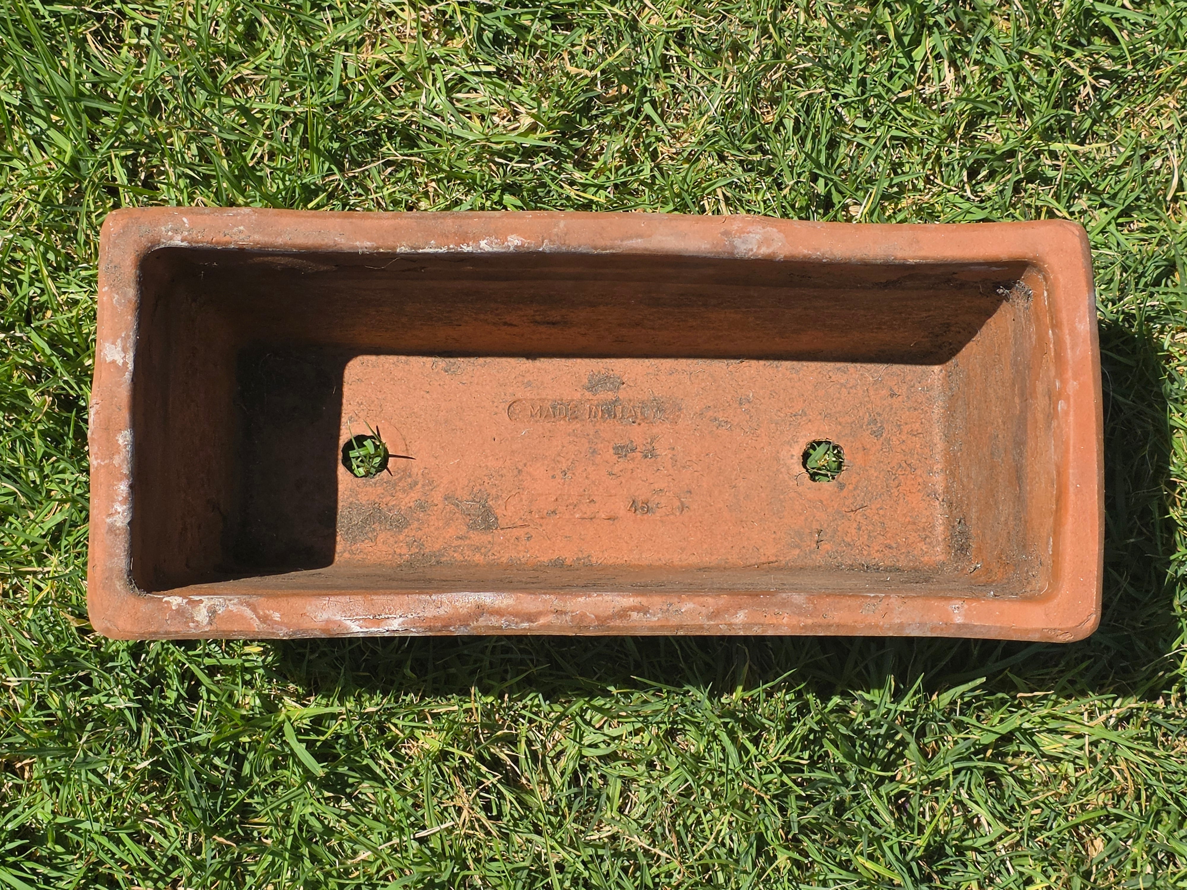 Share Vintage Italian Terracotta Window Box Planter 18" Acanthus Leaf Relief 46cm