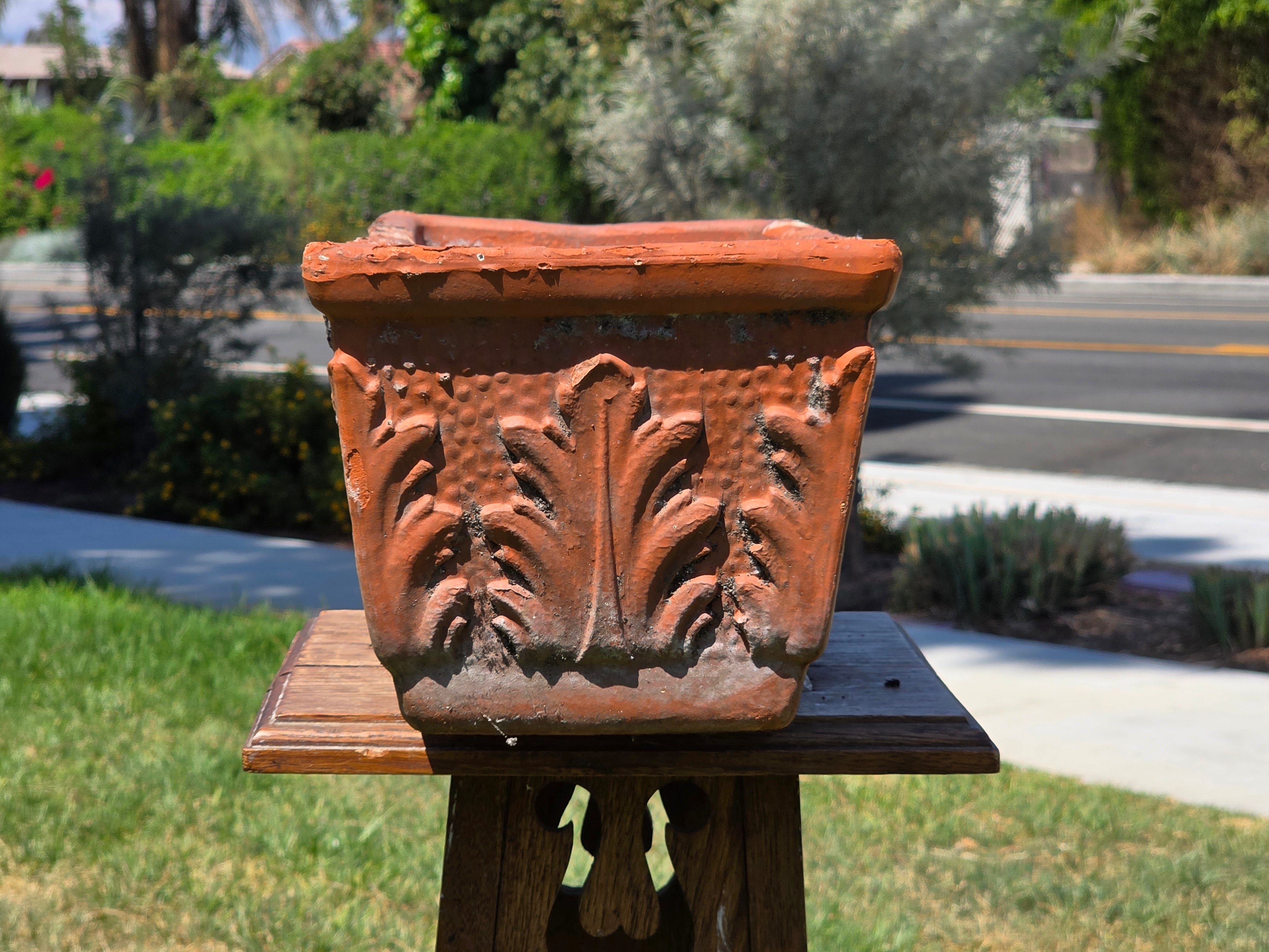 Vintage Vaserie Trevigiane Terracotta Planter Box Italian Acanthus Flower Pot 18"