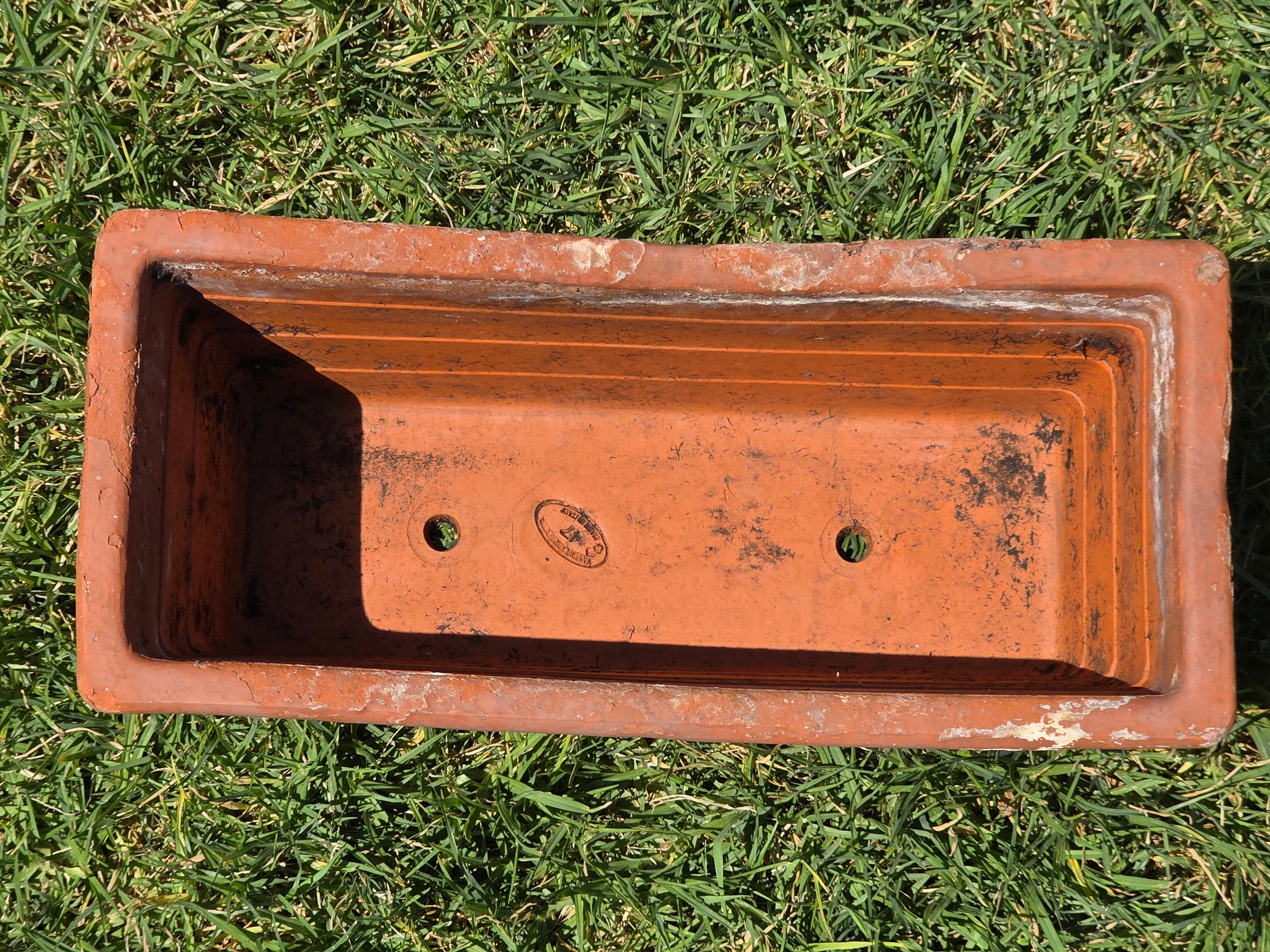 Vintage Vaserie Trevigiane Terracotta Planter Box Italian Acanthus Flower Pot 18"