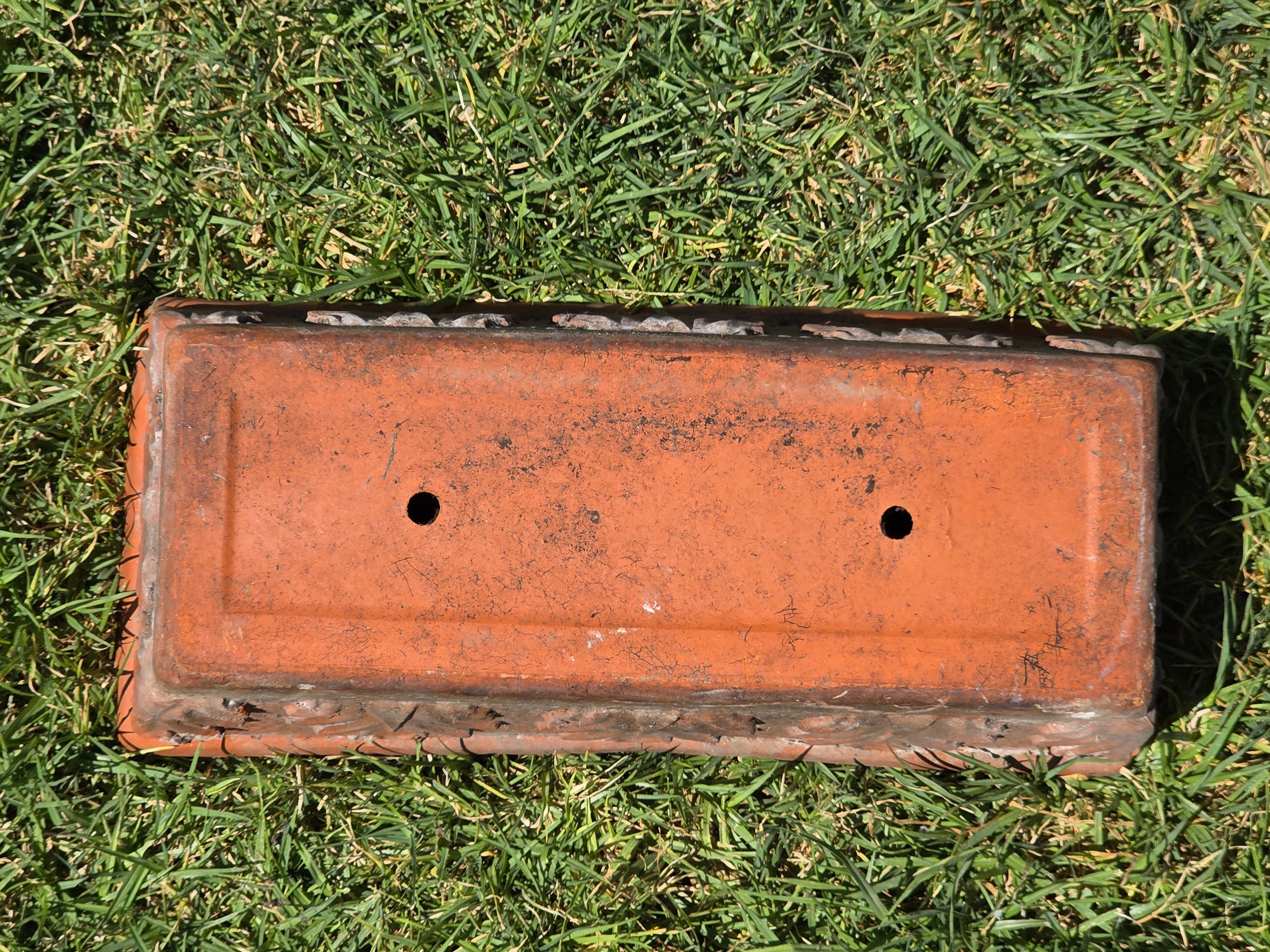 Vintage Vaserie Trevigiane Terracotta Planter Box Italian Acanthus Flower Pot 18"