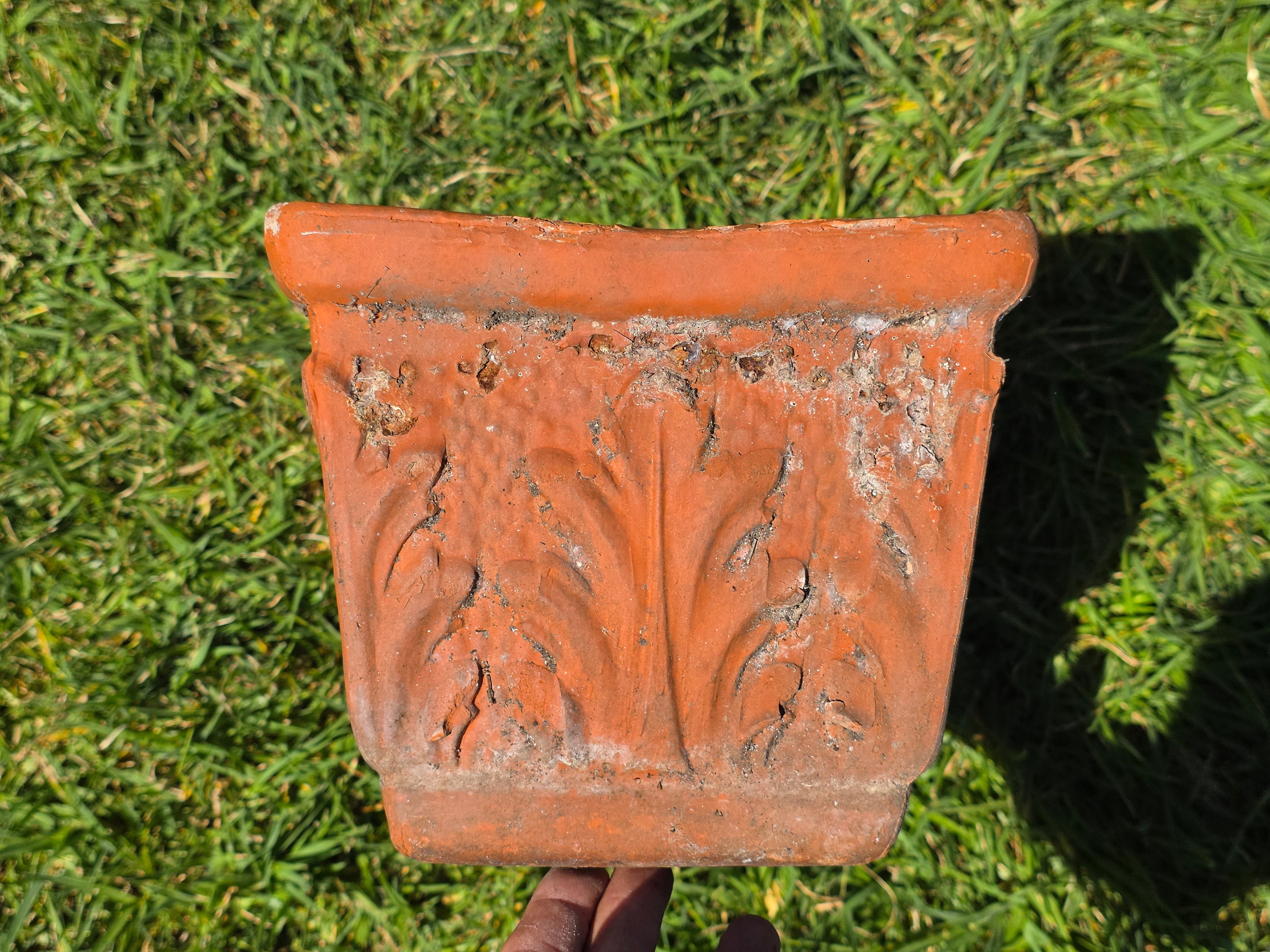 Vintage Vaserie Trevigiane Terracotta Planter Box Italian Acanthus Flower Pot 18"