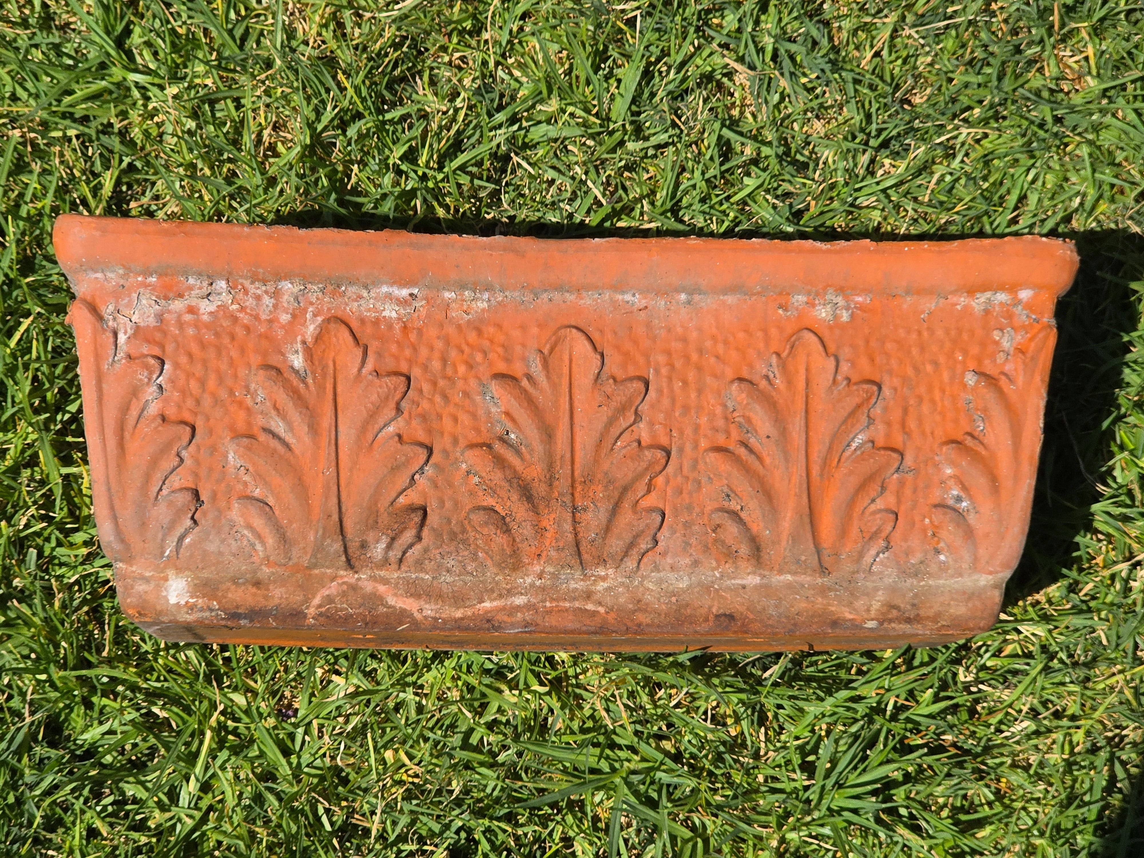 Vintage Vaserie Trevigiane Terracotta Planter Box Italian Acanthus Flower Pot 18"