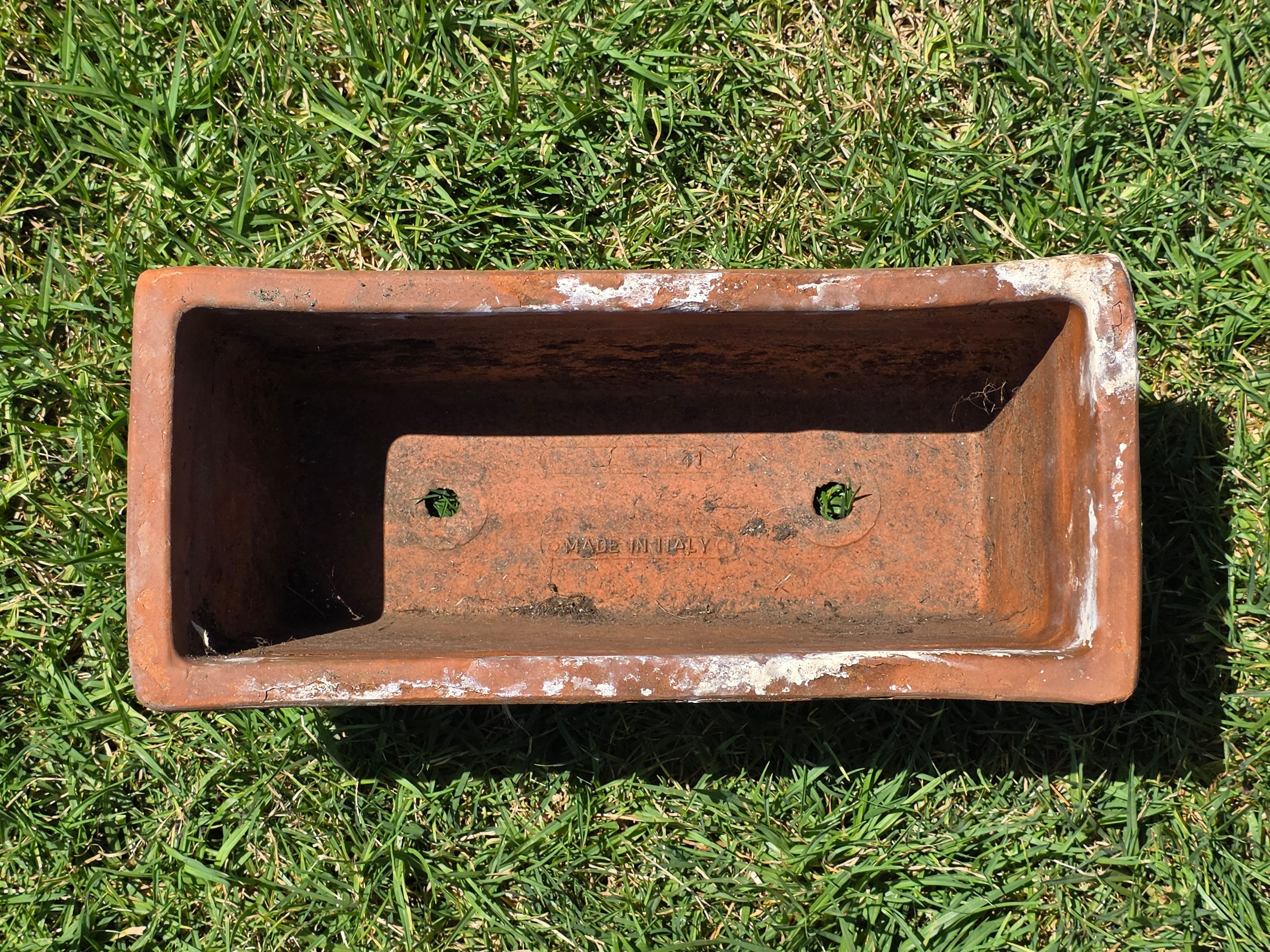 Vintage Italian Terracotta Planter Box Acanthus Leaf Relief Window Trough 16"