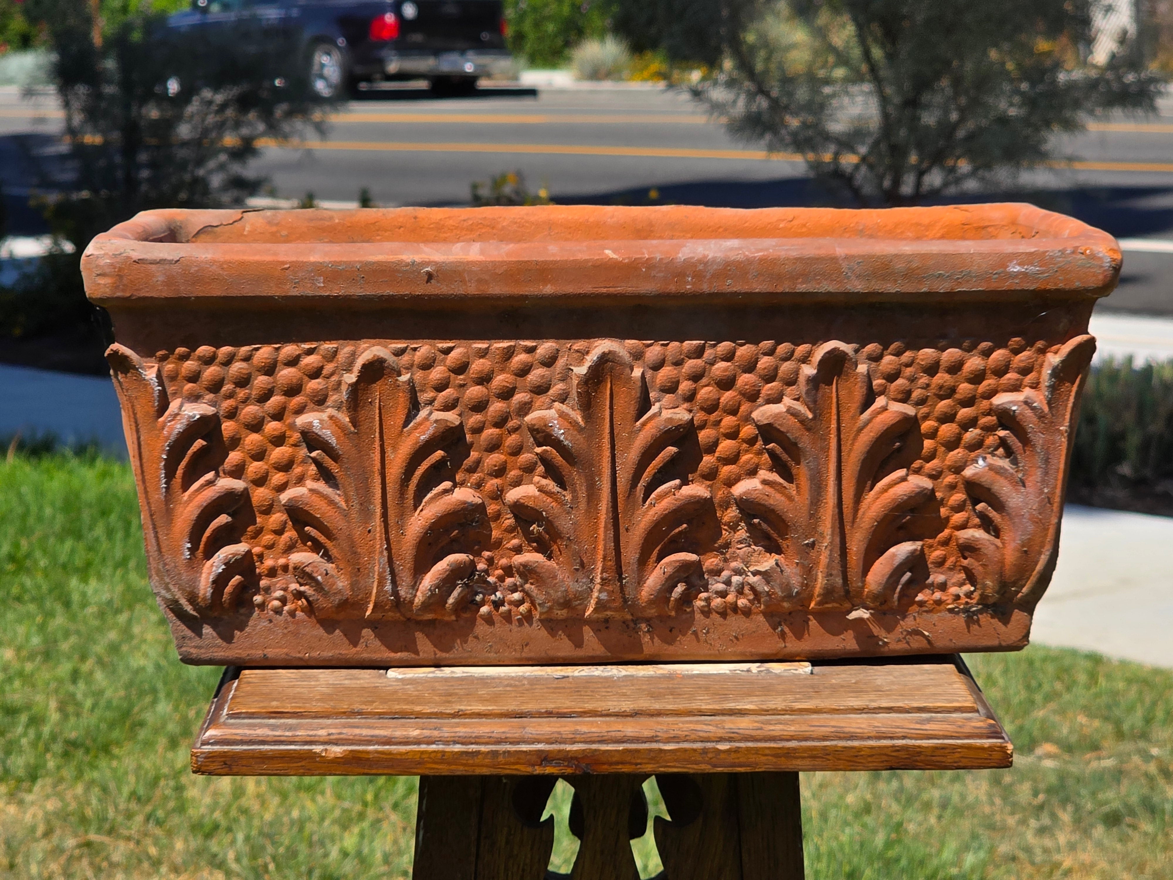 Vintage Vaserie Trevigiane 37 Terracotta Planter Italian Acanthus Box Pot 14"