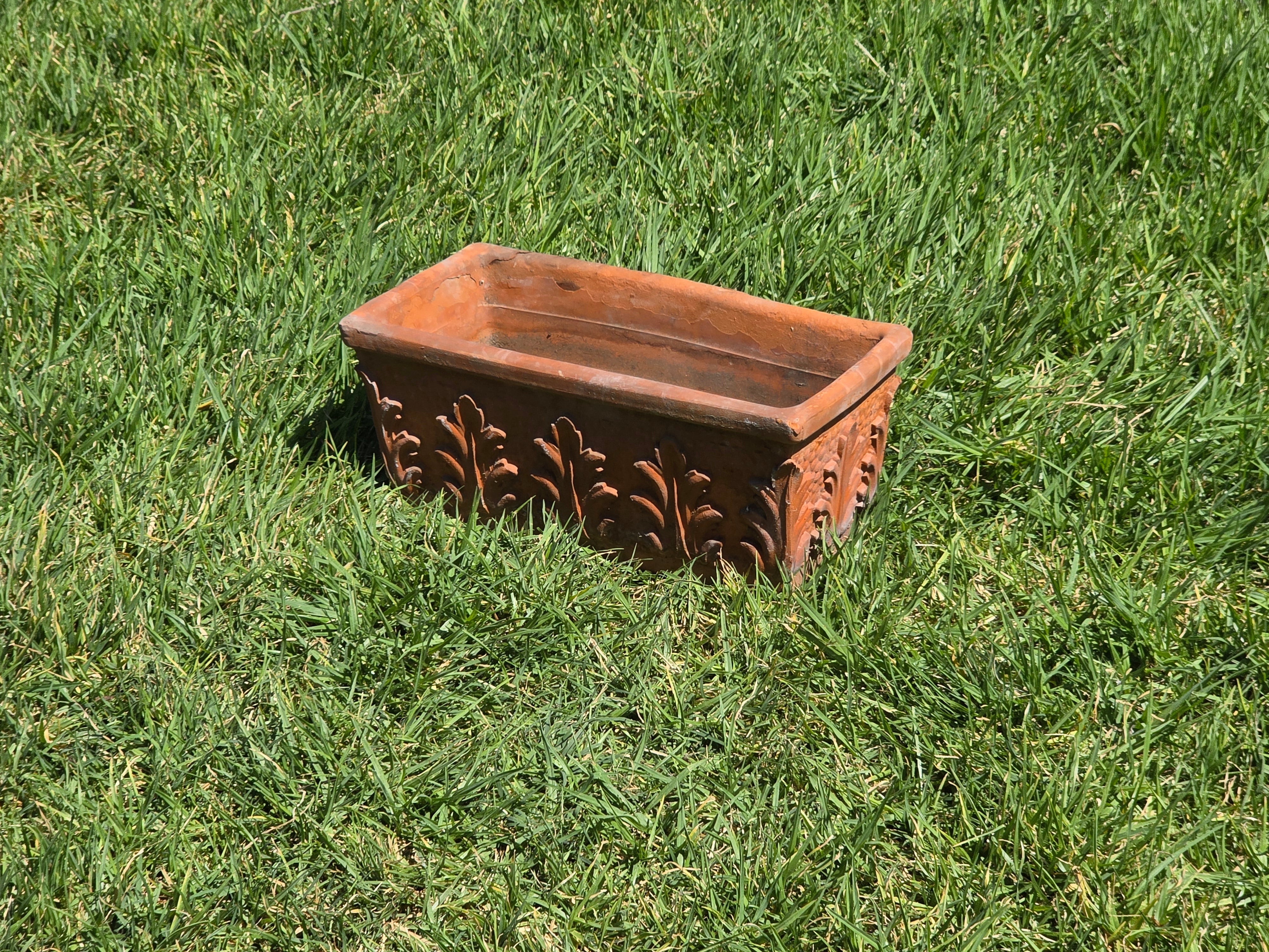 Vintage Vaserie Trevigiane 37 Terracotta Planter Italian Acanthus Box Pot 14"