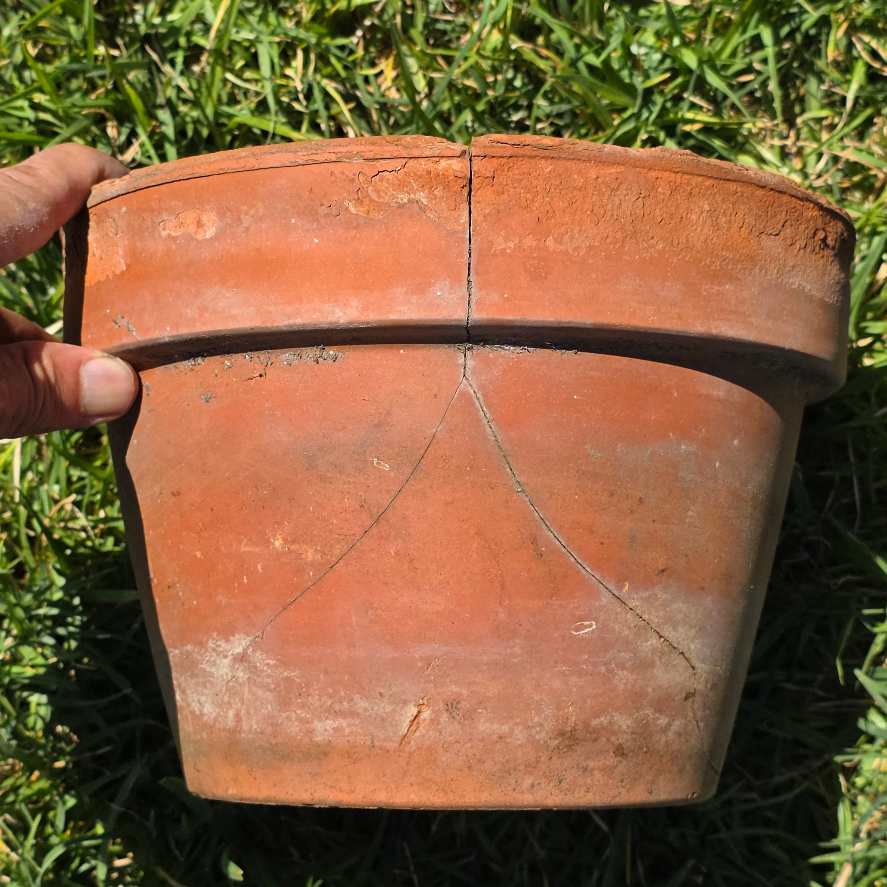 Vintage Terracotta Planter Pot Italy Vaserie Trevigiane Rustic Weathered Cracked
