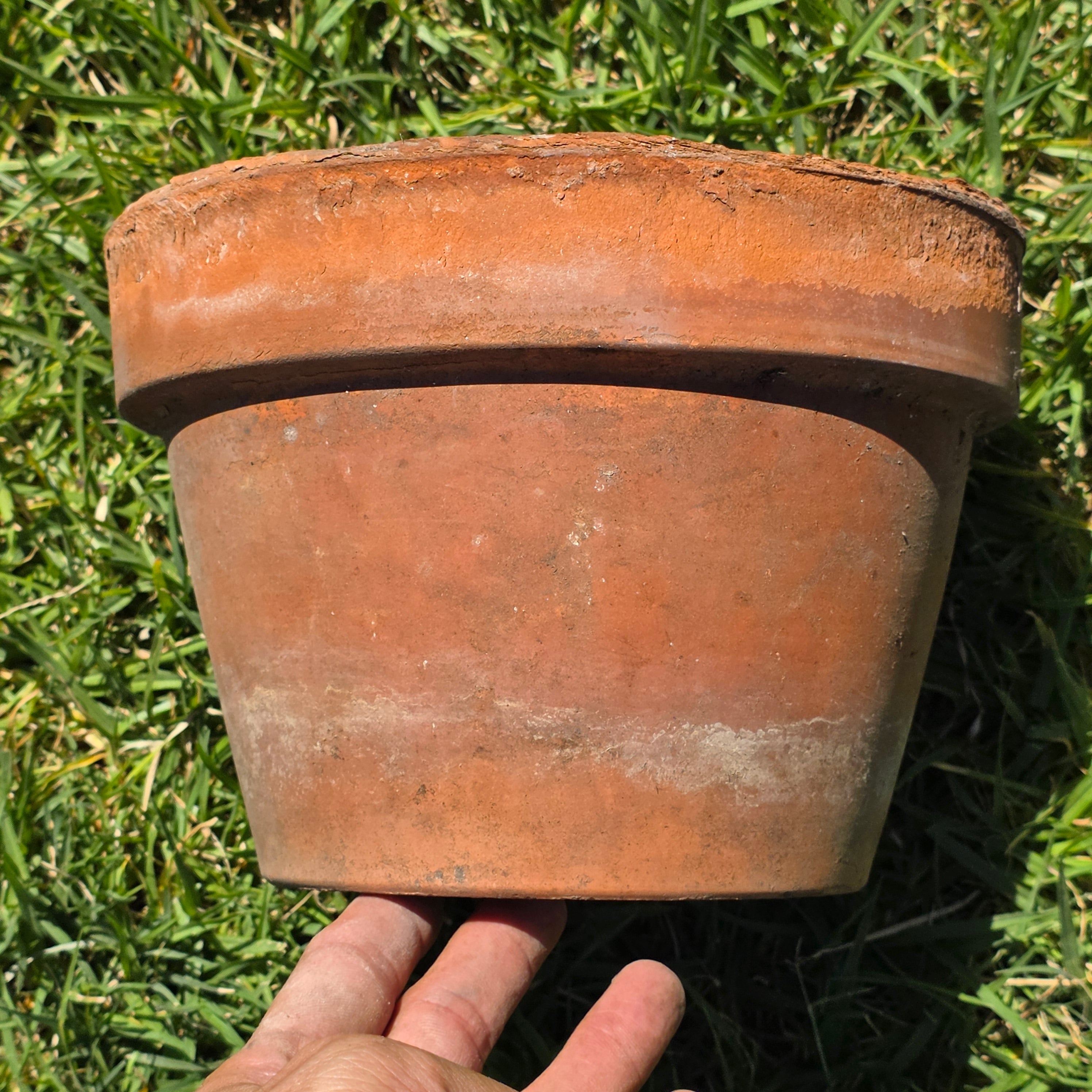 Vintage Terracotta Planter Pot Italy Vaserie Trevigiane Rustic Weathered Cracked
