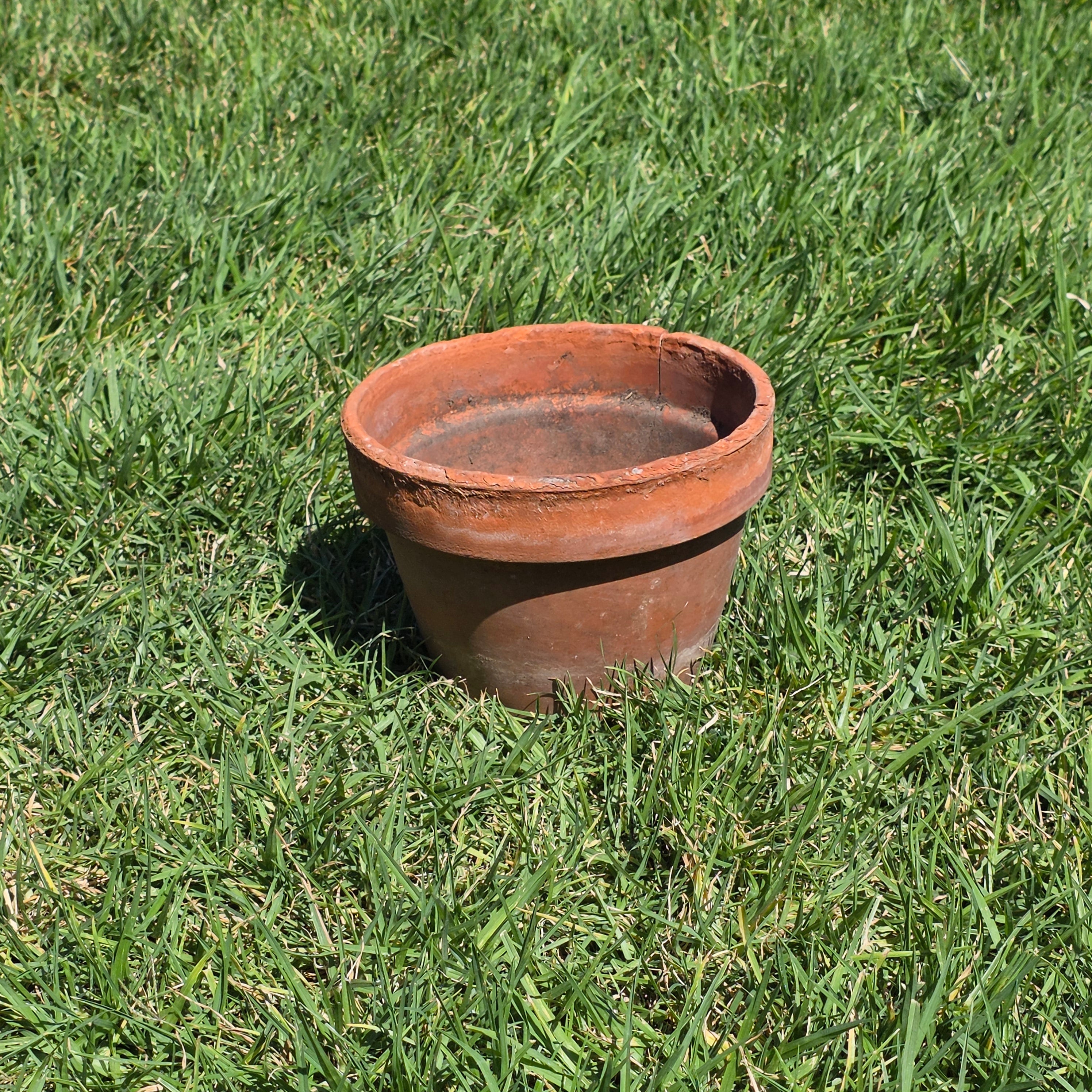 Vintage Terracotta Planter Pot Italy Vaserie Trevigiane Rustic Weathered Cracked