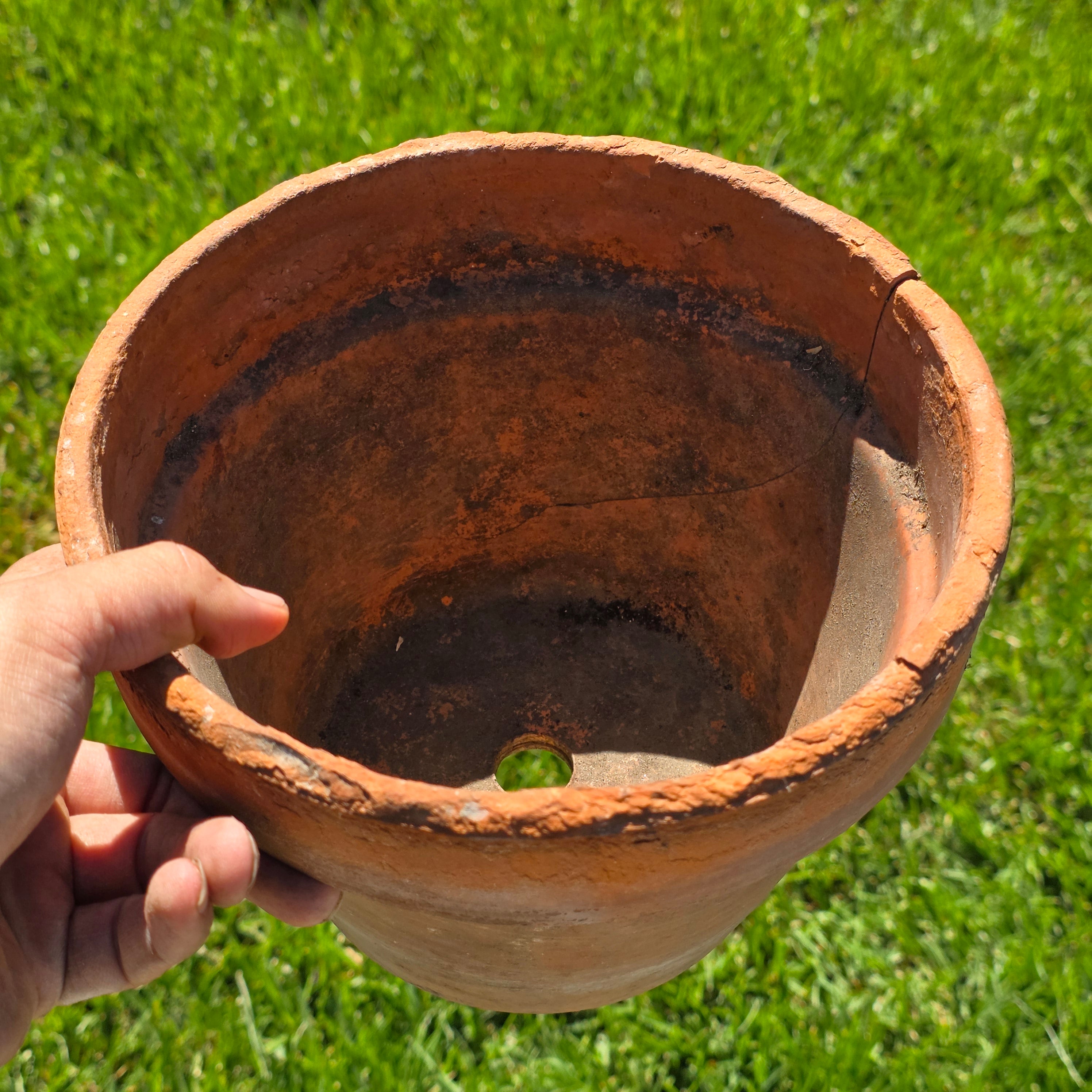 Vintage Terracotta Planter Pot Italy Vaserie Trevigiane Rustic Weathered Cracked
