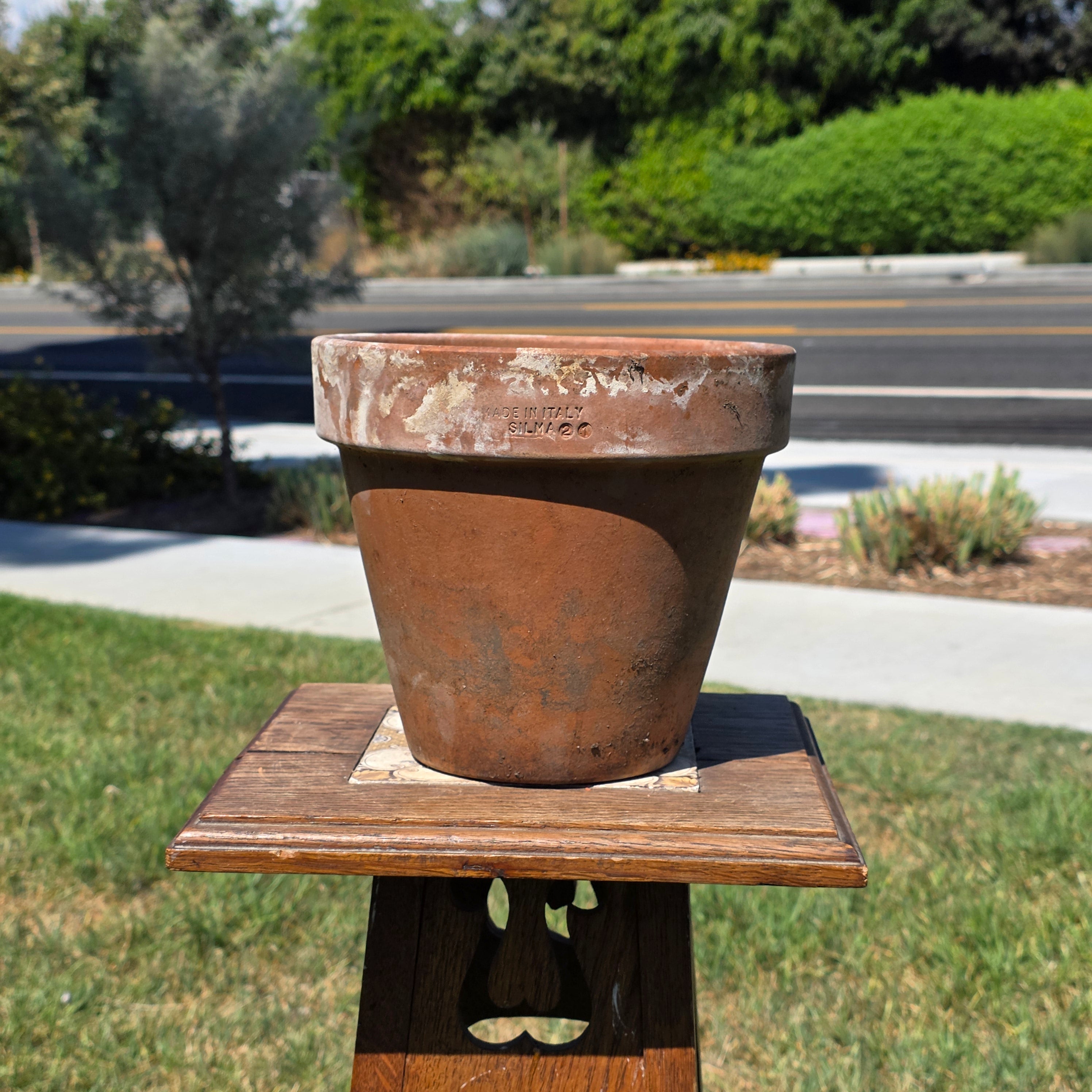 Vintage Terracotta Planter Pot SILMA Italy Rustic Weathered Garden Farmhouse