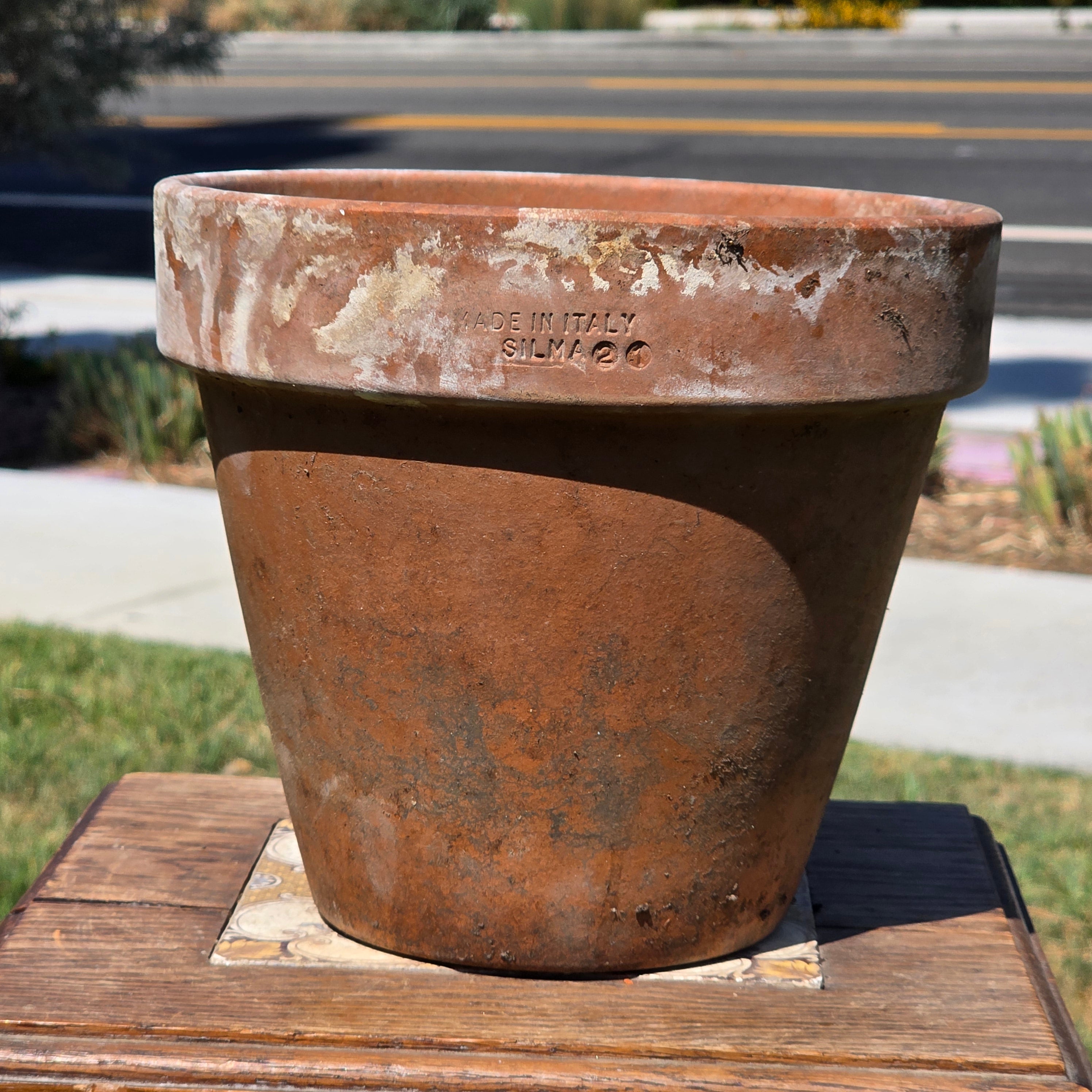 Vintage Terracotta Planter Pot SILMA Italy Rustic Weathered Garden Farmhouse