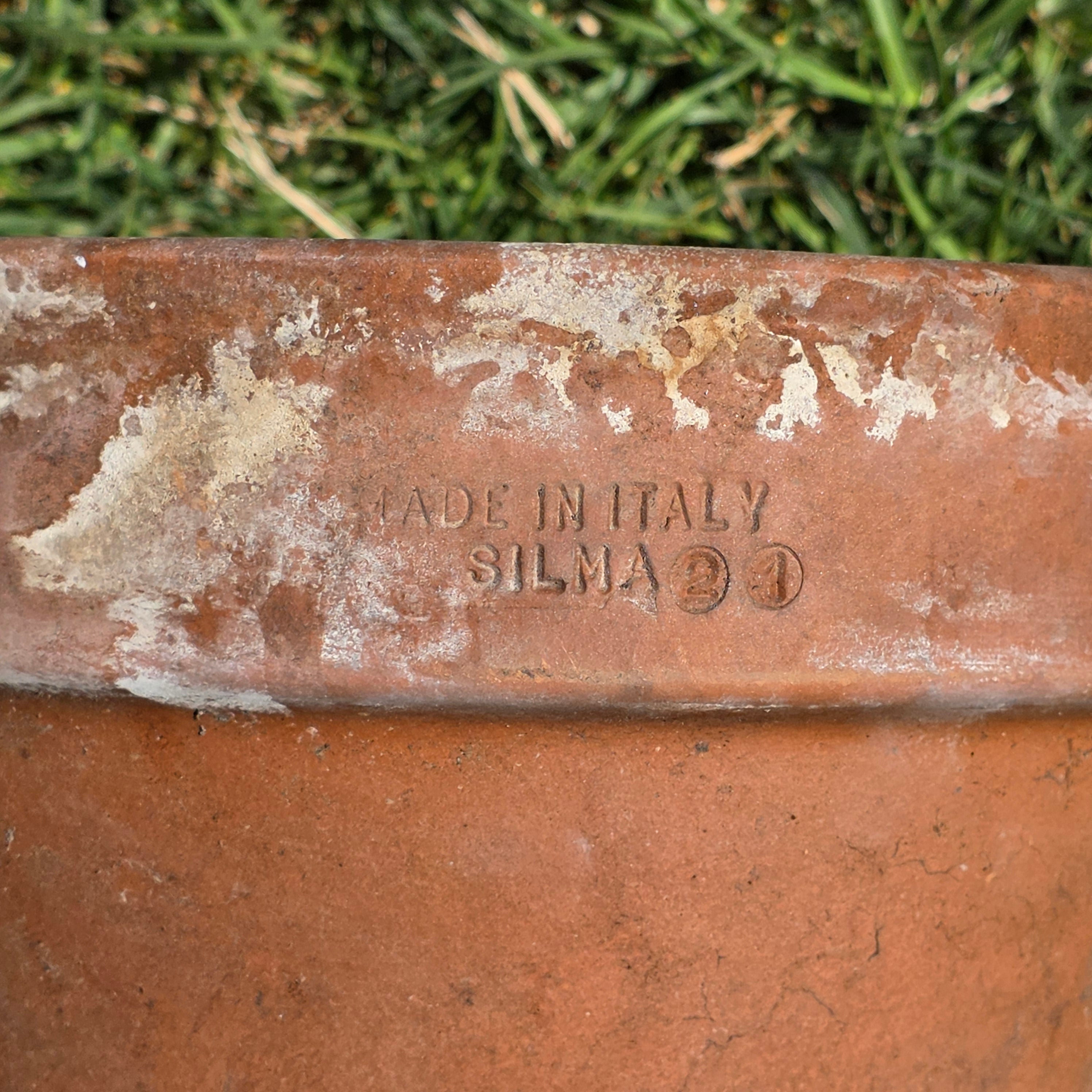 Vintage Terracotta Planter Pot SILMA Italy Rustic Weathered Garden Farmhouse