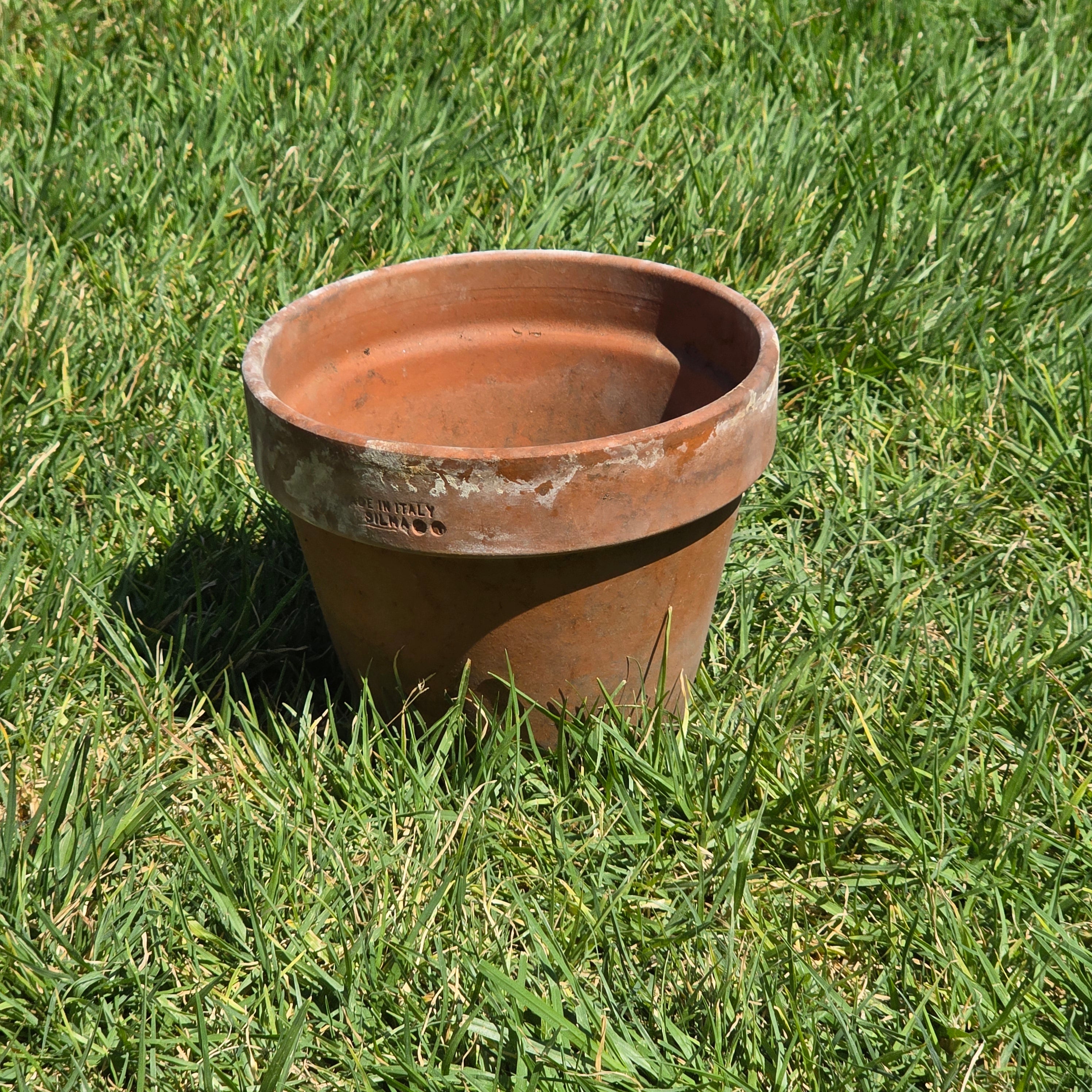 Vintage Terracotta Planter Pot SILMA Italy Rustic Weathered Garden Farmhouse