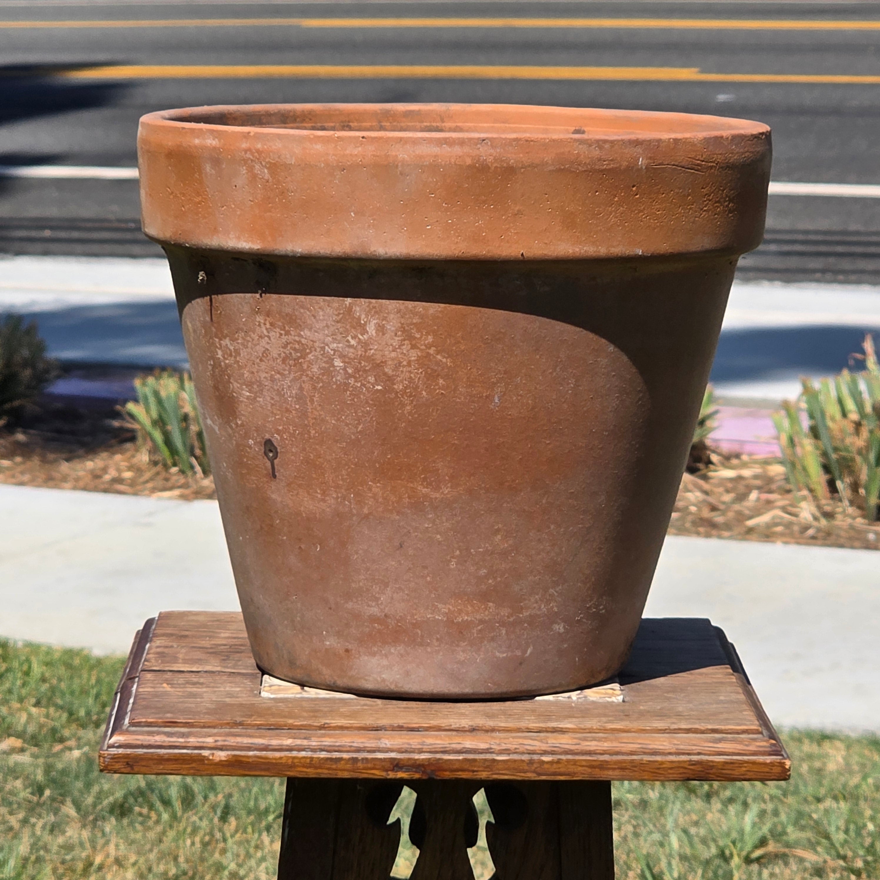Vintage Italian Terracotta Plant Pot 10" Standard Clay Planter Garden Patina