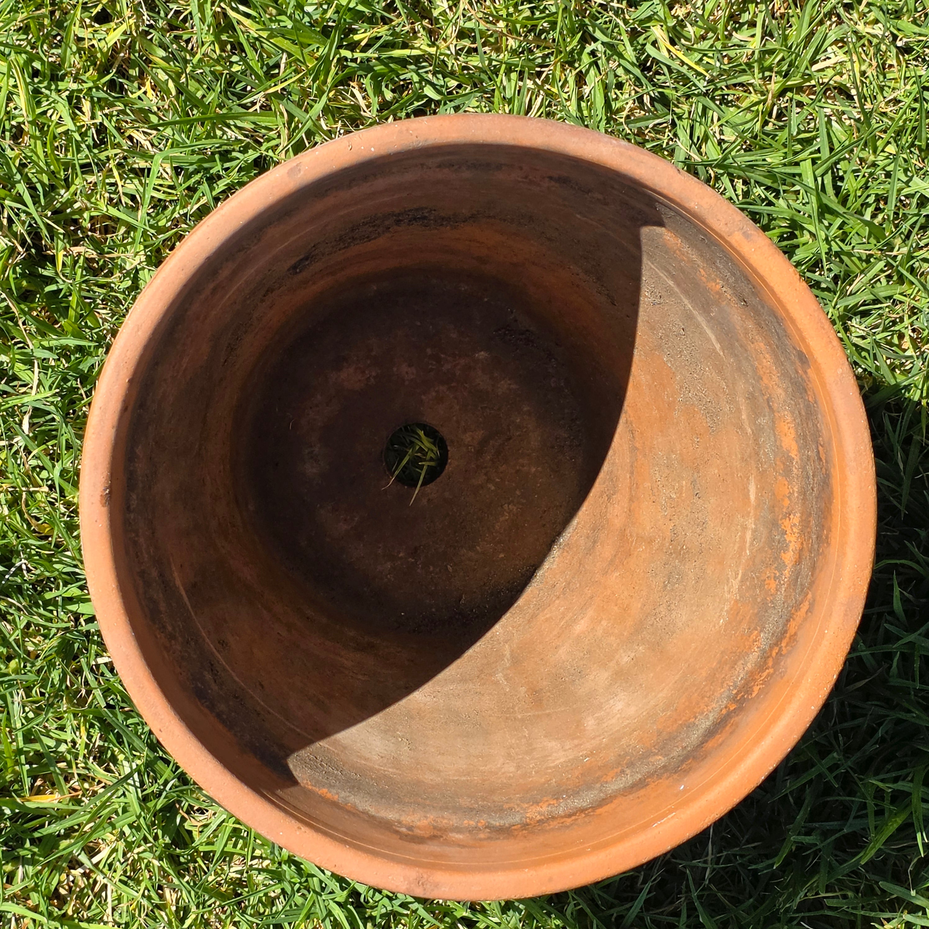 Vintage Italian Terracotta Plant Pot 10" Standard Clay Planter Garden Patina