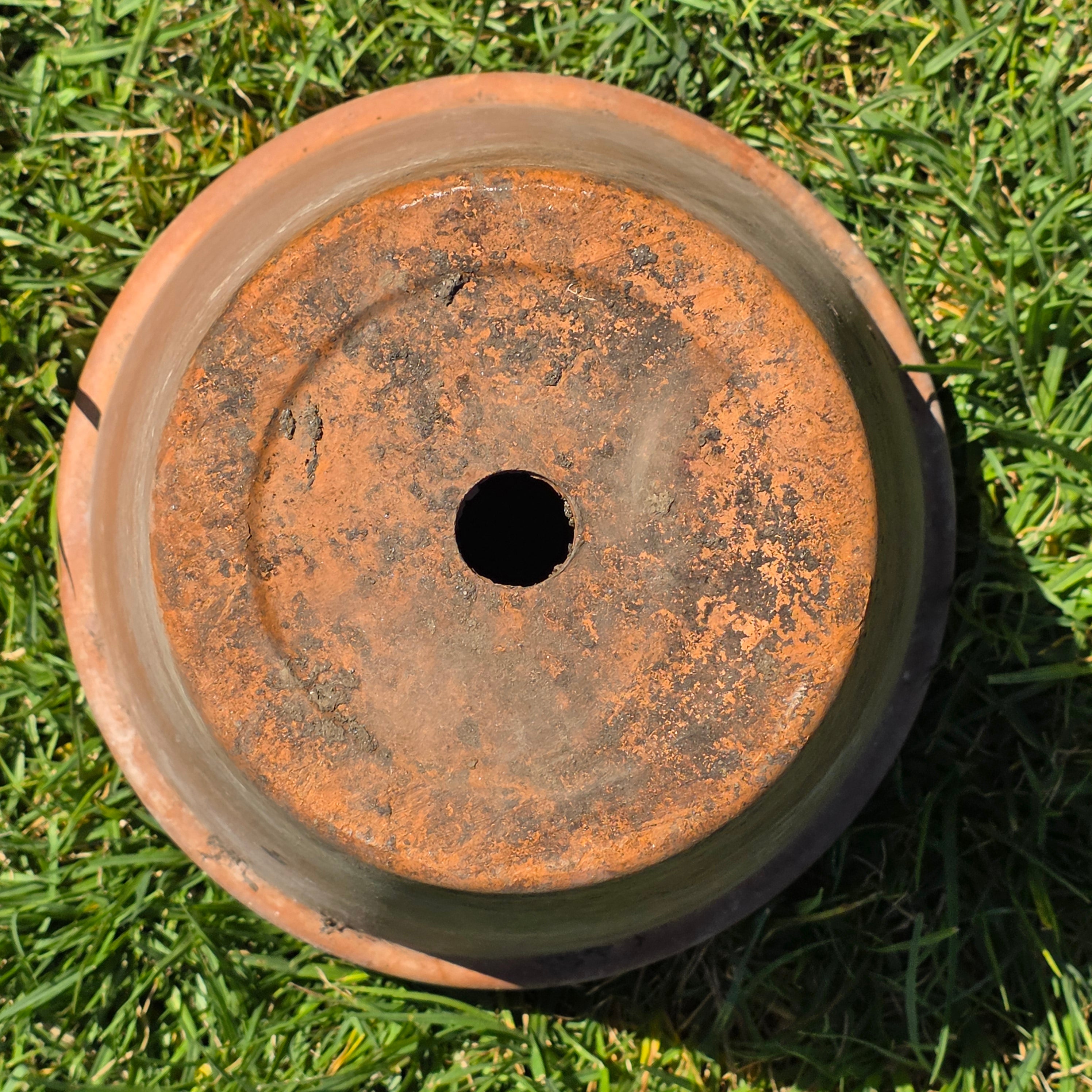 Vintage Italian Terracotta Plant Pot 10" Standard Clay Planter Garden Patina